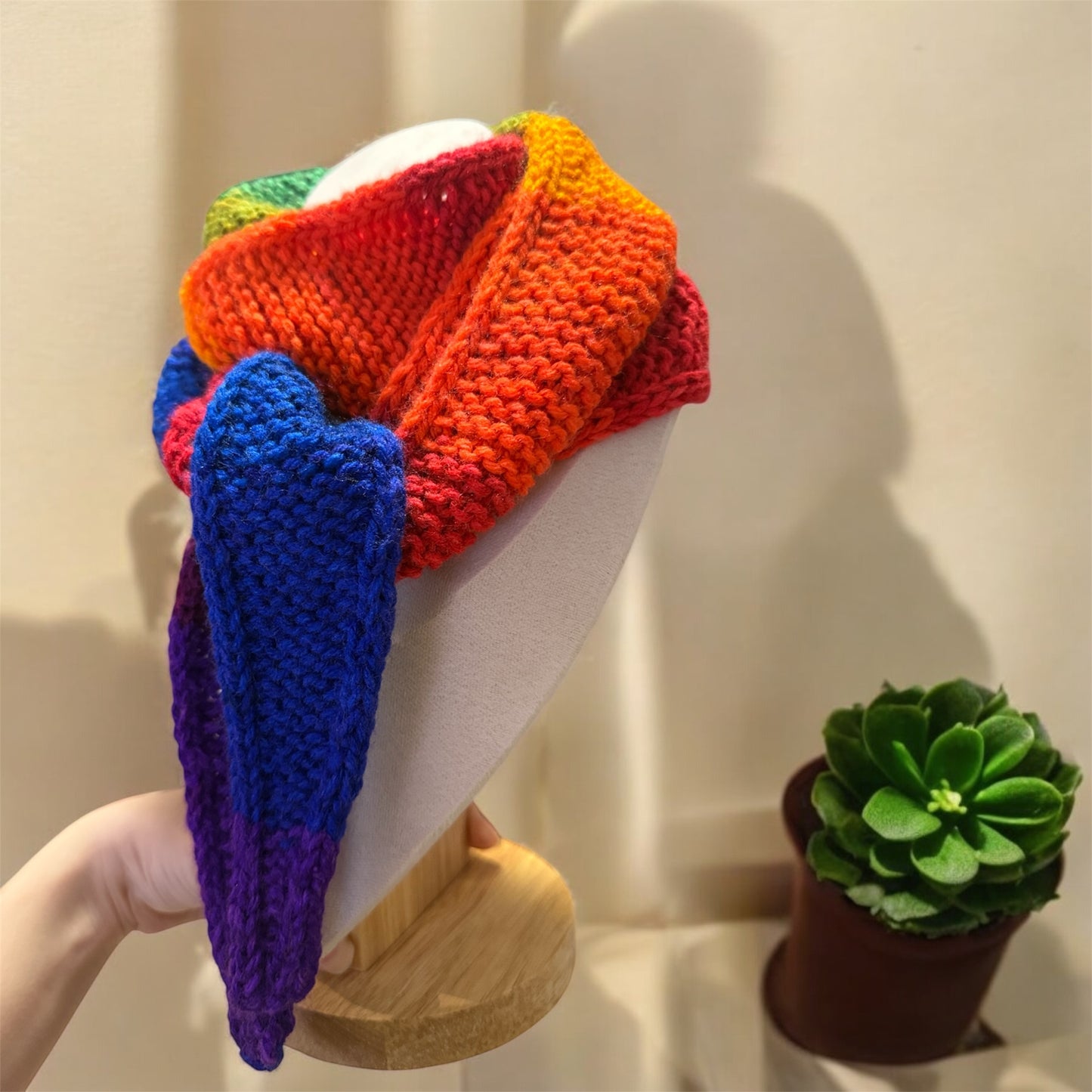 Sophie scarf in rainbow | hand knit neckechief | winter wrap | small skinny scaf | handmade gift | tiktok viral scarf