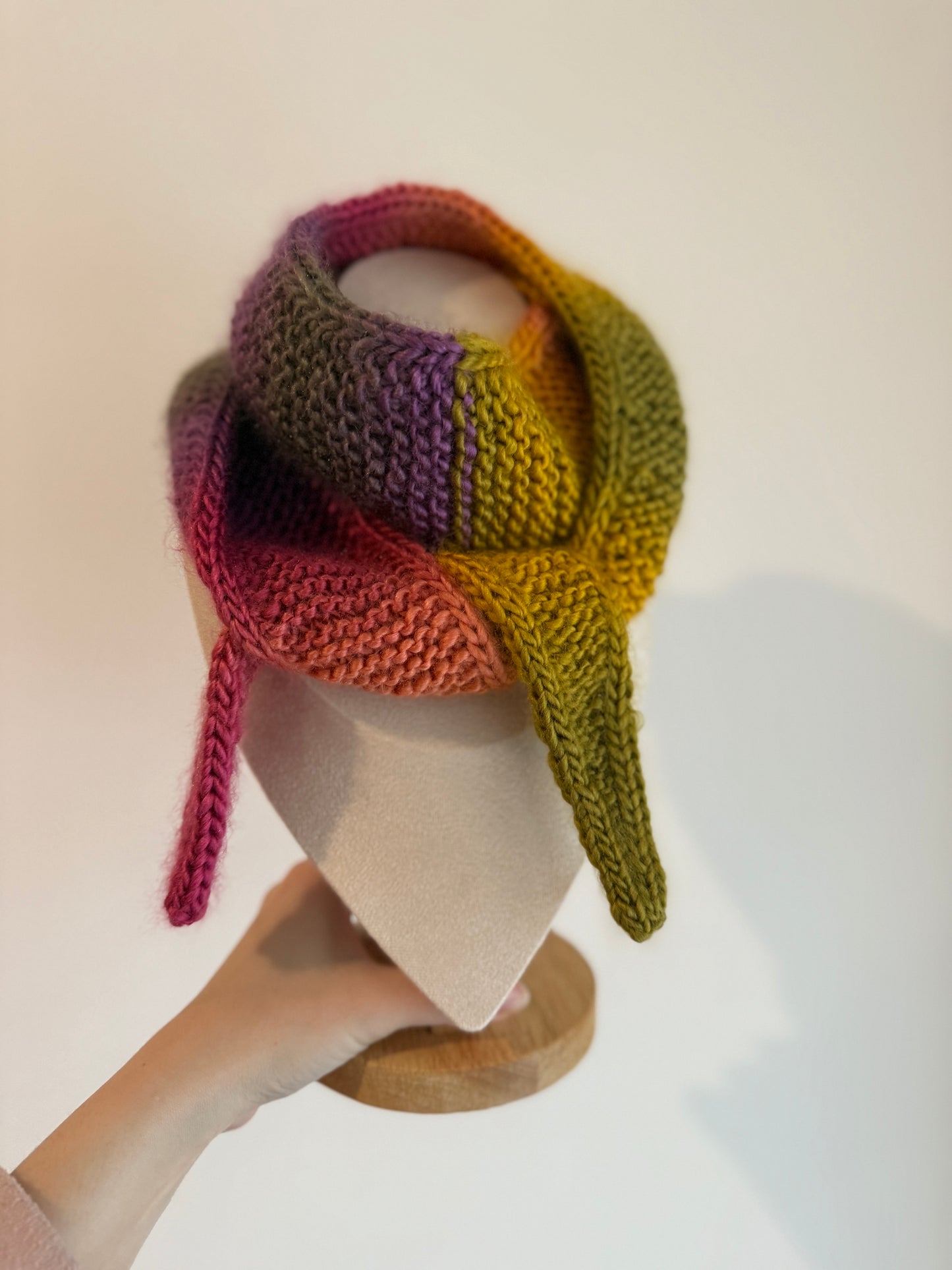 Sophie scarf in candy mix | hand knit neckechief | winter wrap | small skinny scaf | handmade gift | tiktok viral scarf