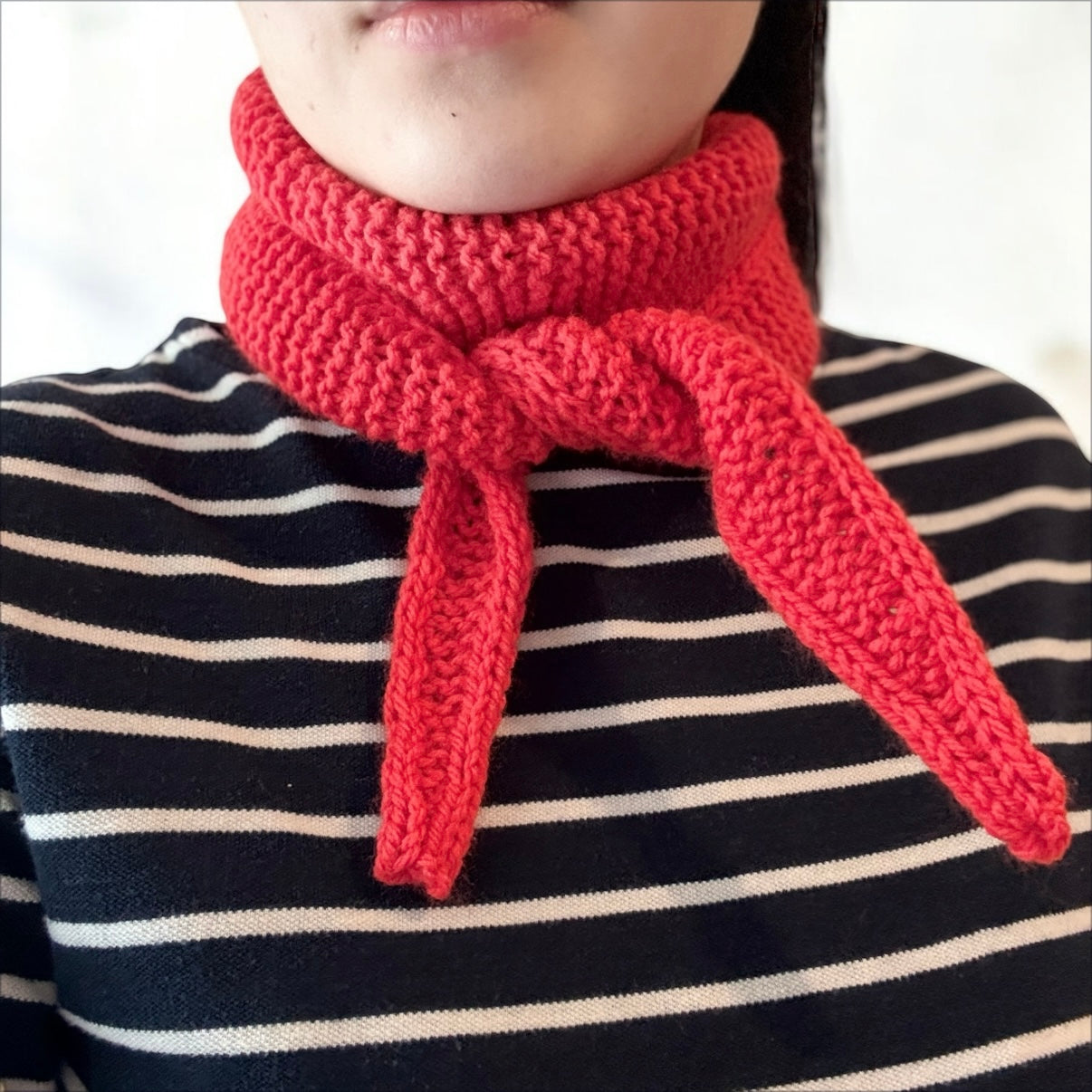 Sophie scarf | hand knit neckechief | winter wrap | small skinny scaf | handmade gift | tiktok viral scarf