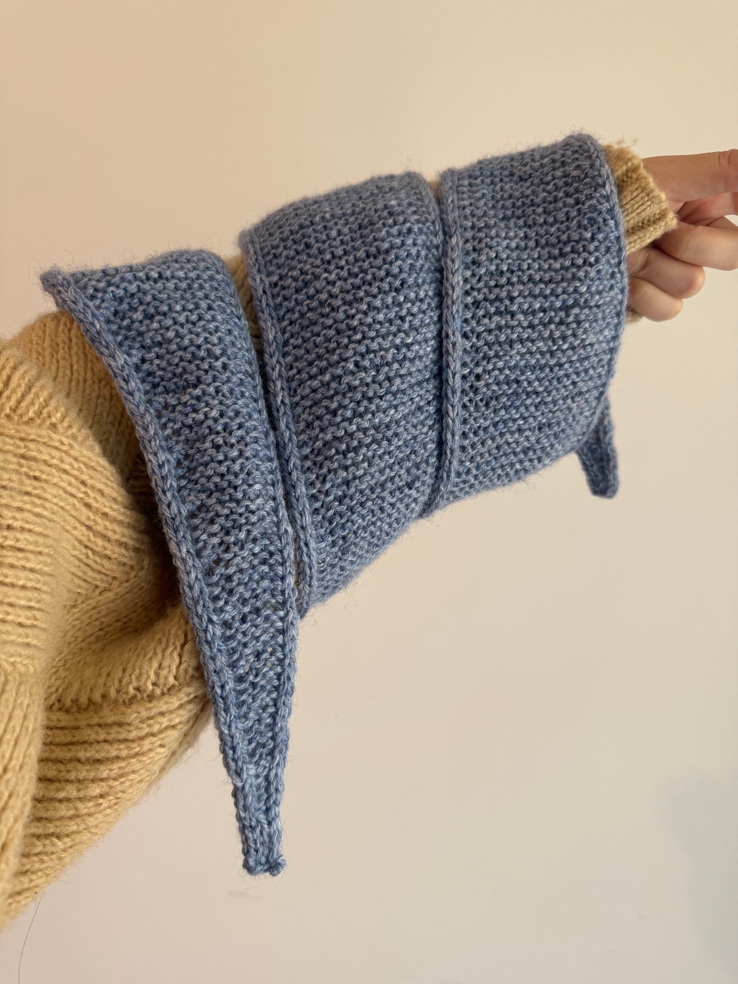 Sophie scarf in blue | hand knit neckechief | winter wrap | small skinny scarf | handmade gift | tiktok viral scarf