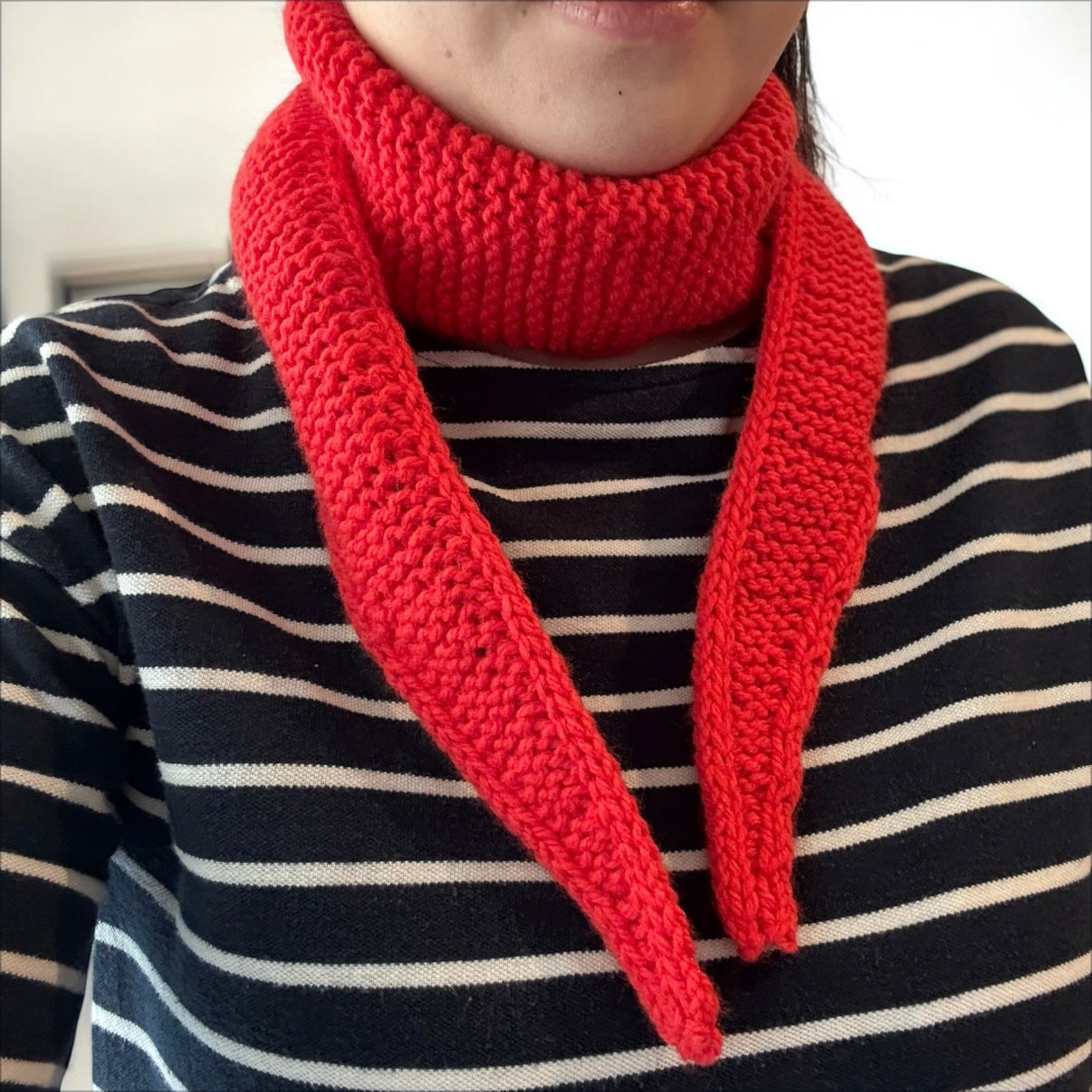 Sophie scarf | hand knit neckechief | winter wrap | small skinny scaf | handmade gift | tiktok viral scarf