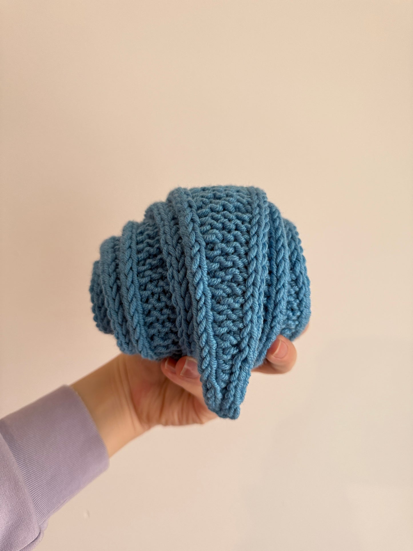 Sophie scarf in DJ blue | hand knit neckechief | winter wrap | small skinny scarf | handmade gift | tiktok viral scarf | wool yarn