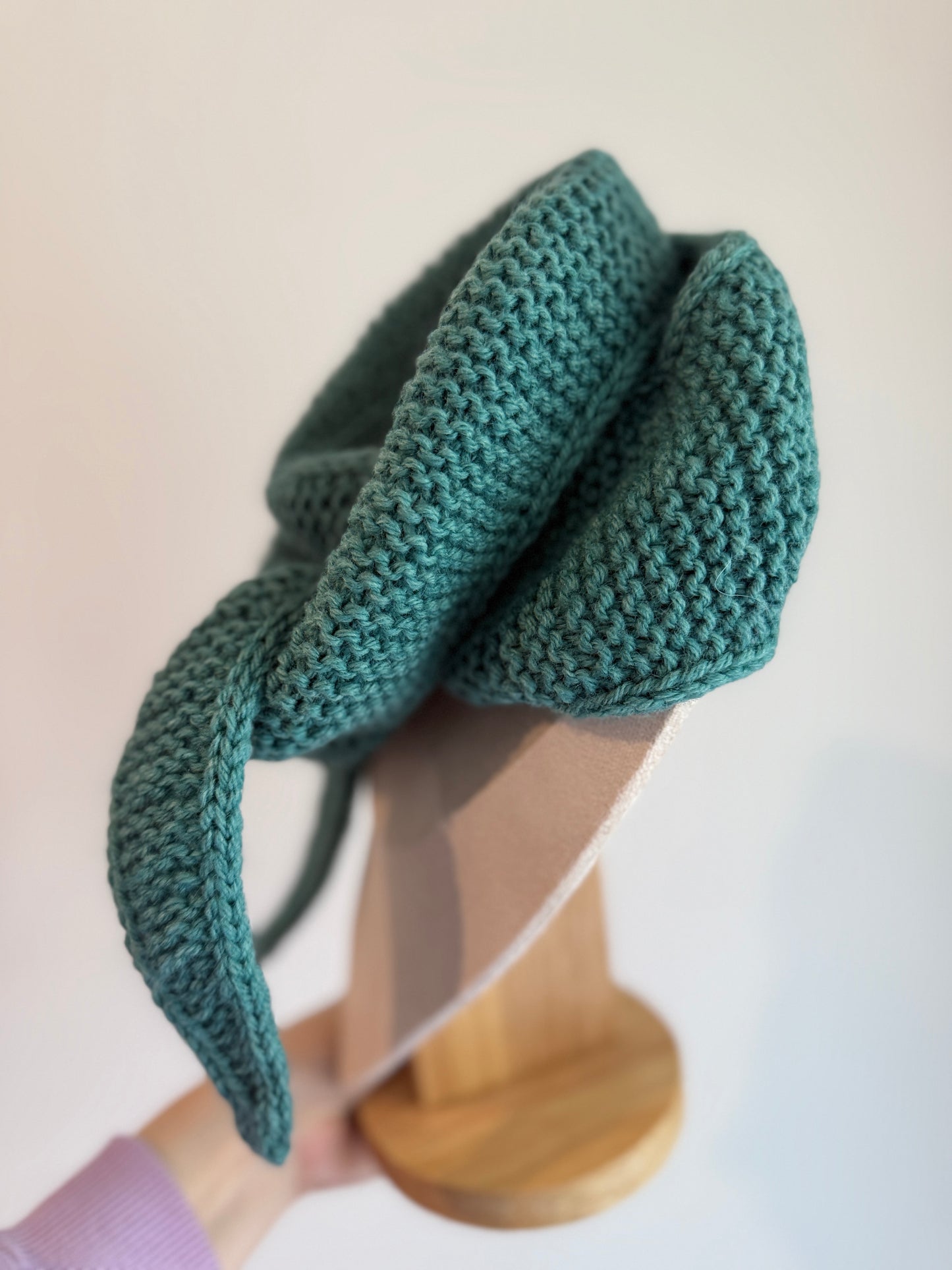 Sophie scarf in green melange | hand knit neckechief | winter wrap | small skinny scarf | handmade gift | tiktok viral scarf | wool yarn