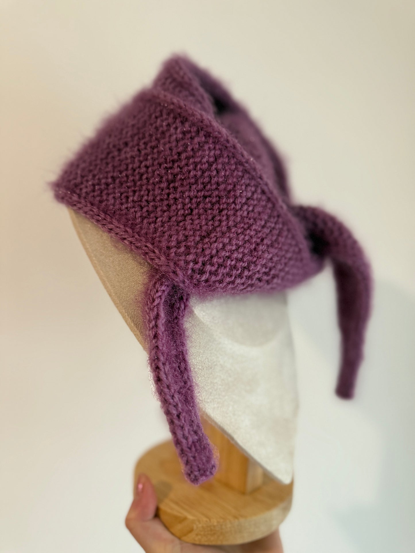 Sophie scarf in purple| hand knit neckechief | winter wrap | small skinny scaf | handmade gift | tiktok viral scarf
