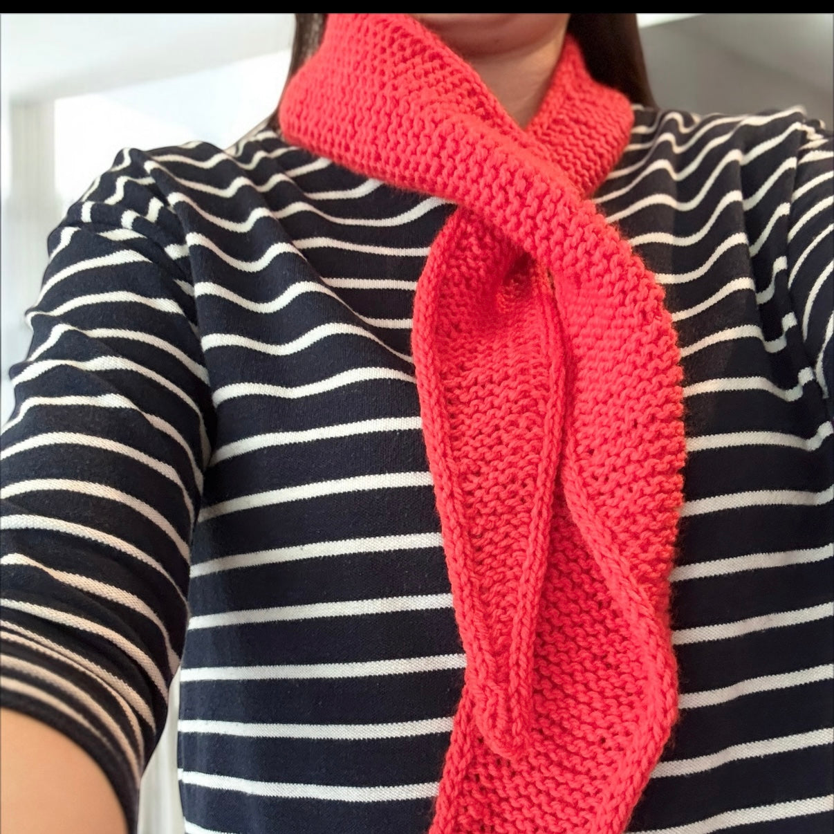 Sophie scarf | hand knit neckechief | winter wrap | small skinny scaf | handmade gift | tiktok viral scarf