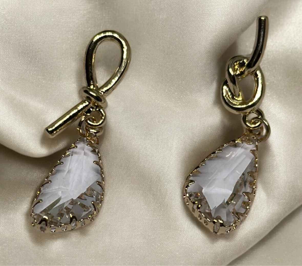 Geometric - Rhinestone clear earrings | geometric golden party earrings | luxury statement earrrings | bridal wedding earrings