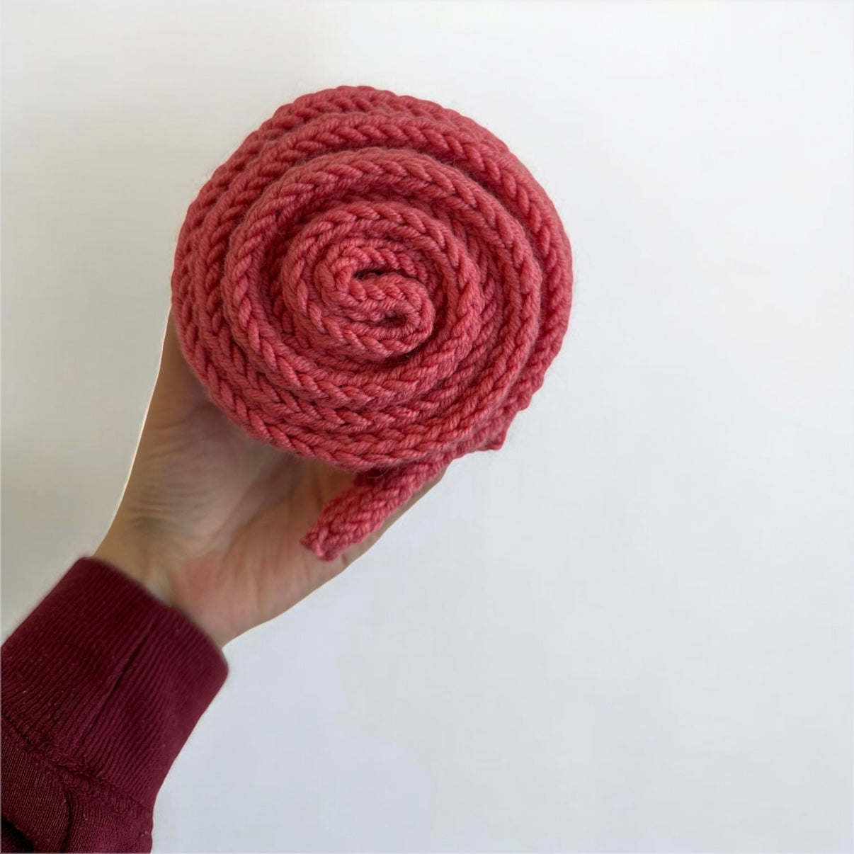 Sophie scarf in rose pink | hand knit neckechief | winter wrap | small skinny scarf | handmade gift | tiktok viral scarf | wool yarn
