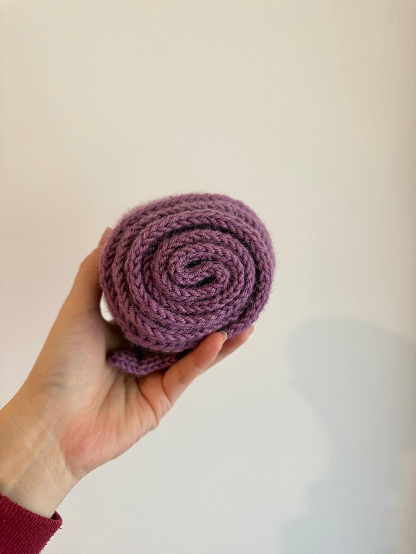 Sophie scarf in mulberry purple | hand knit neckechief | winter wrap | small skinny scarf | handmade gift | tiktok viral scarf | wool yarn