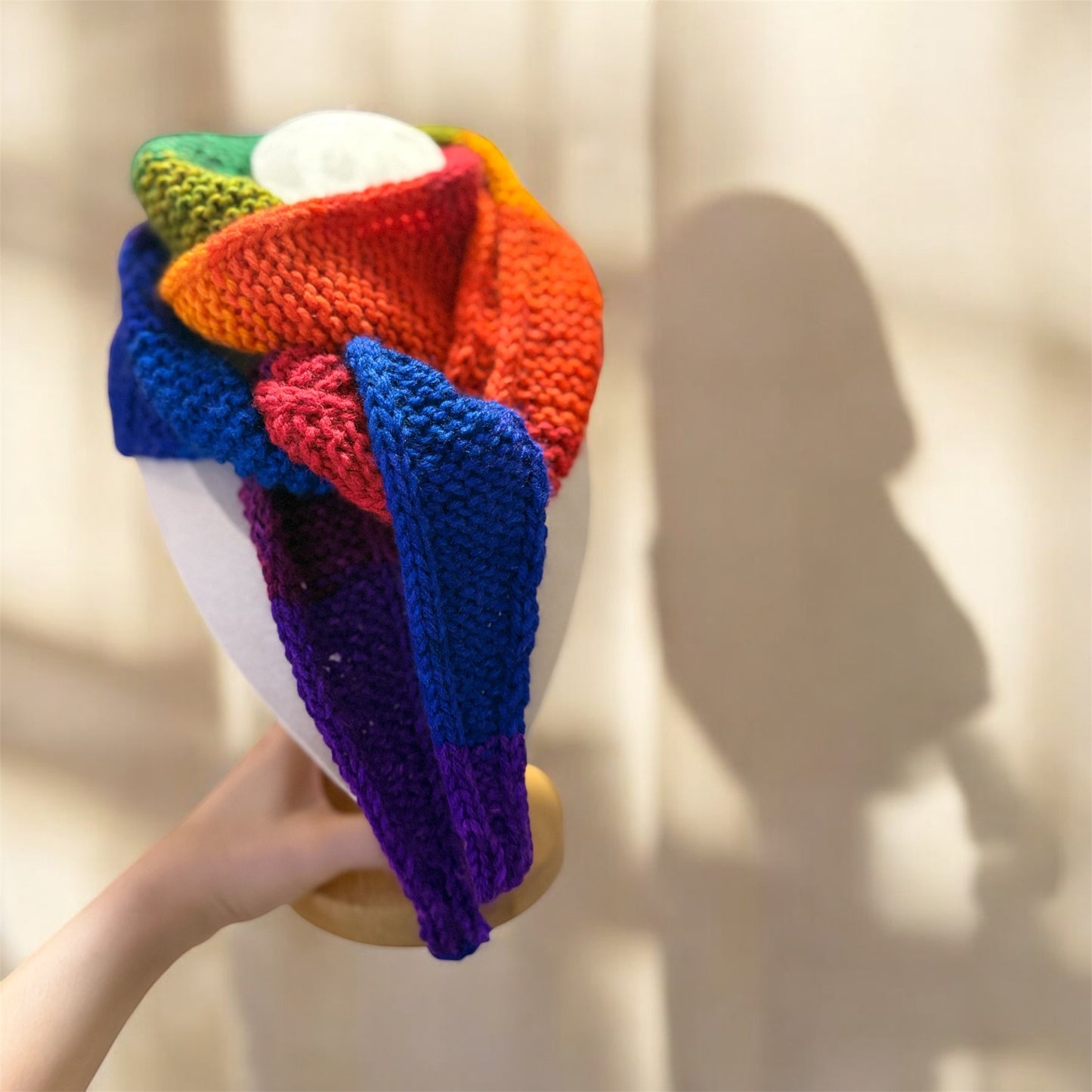 Sophie scarf in rainbow | hand knit neckechief | winter wrap | small skinny scaf | handmade gift | tiktok viral scarf