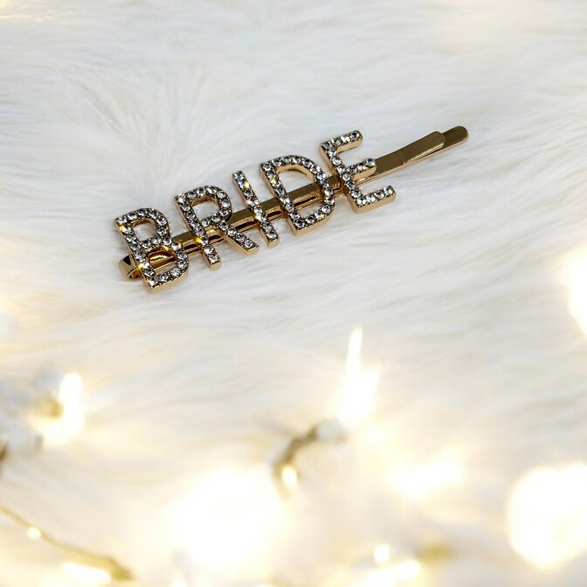 Gold rhinestones BRIDE letter clip