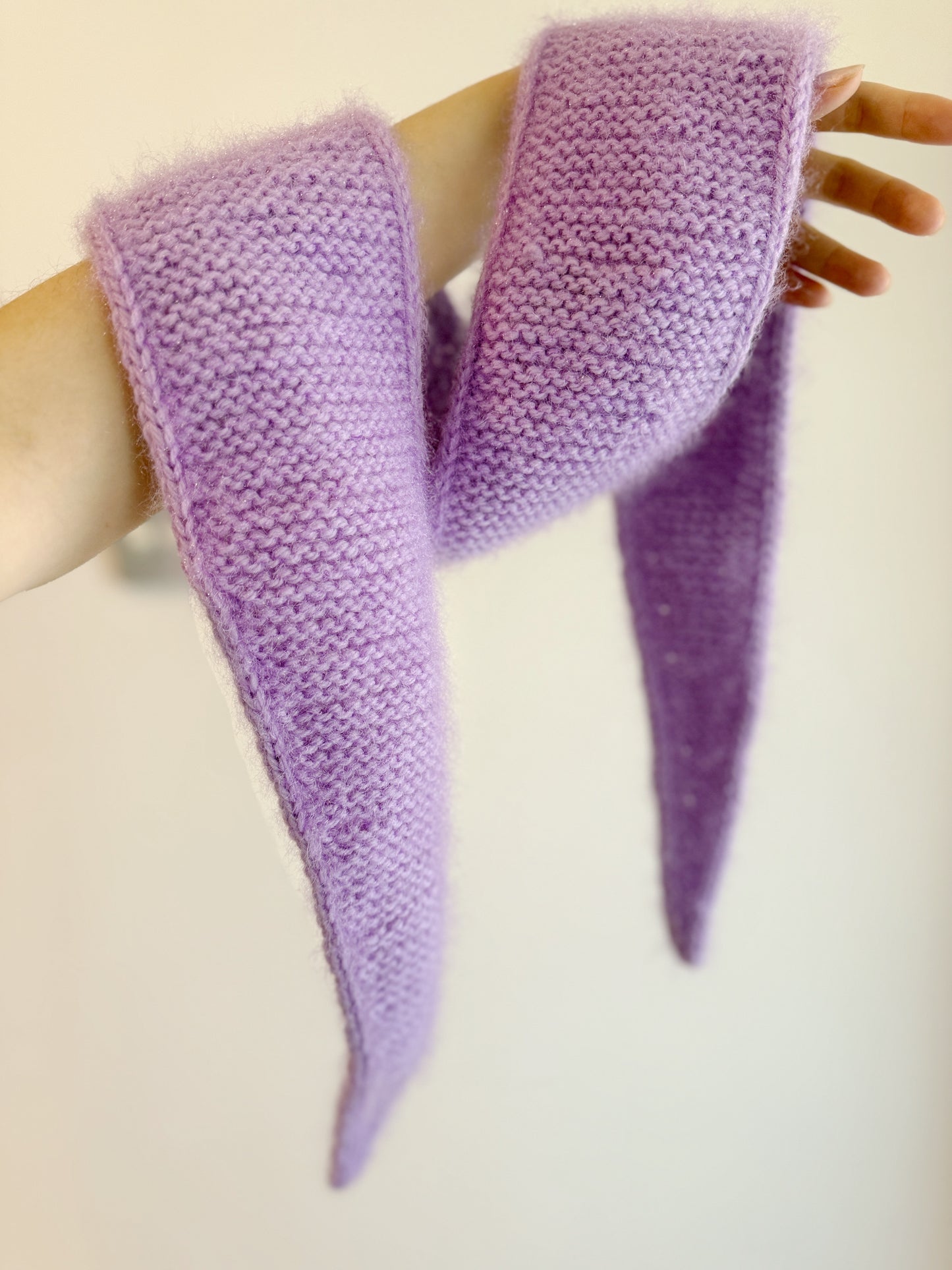 Sophie scarf in lilac| hand knit neckechief | winter wrap | small skinny scaf | handmade gift | tiktok viral scarf