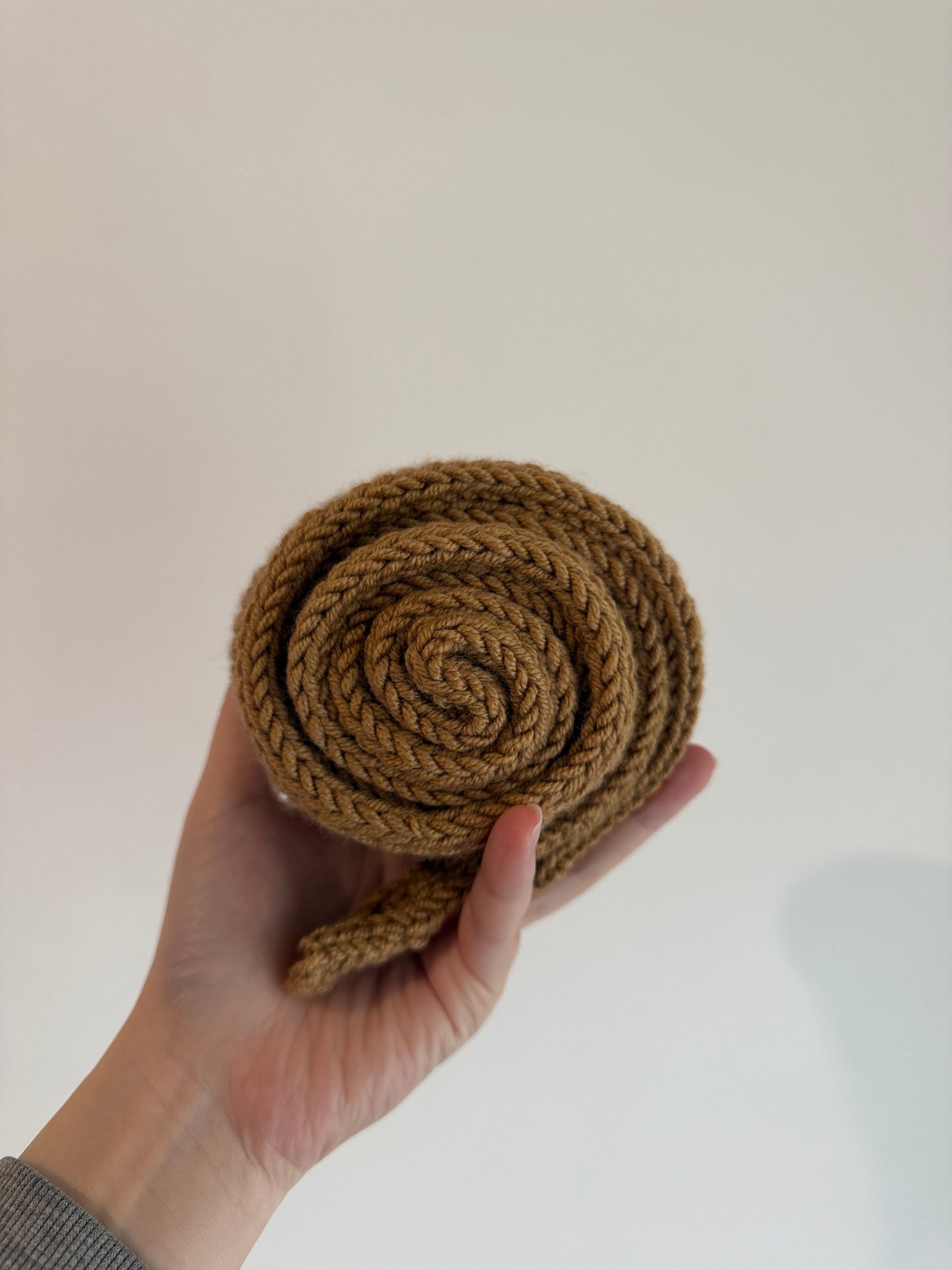 Sophie scarf in dark sand | hand knit neckechief | winter wrap | small skinny scarf | handmade gift | tiktok viral scarf | wool yarn
