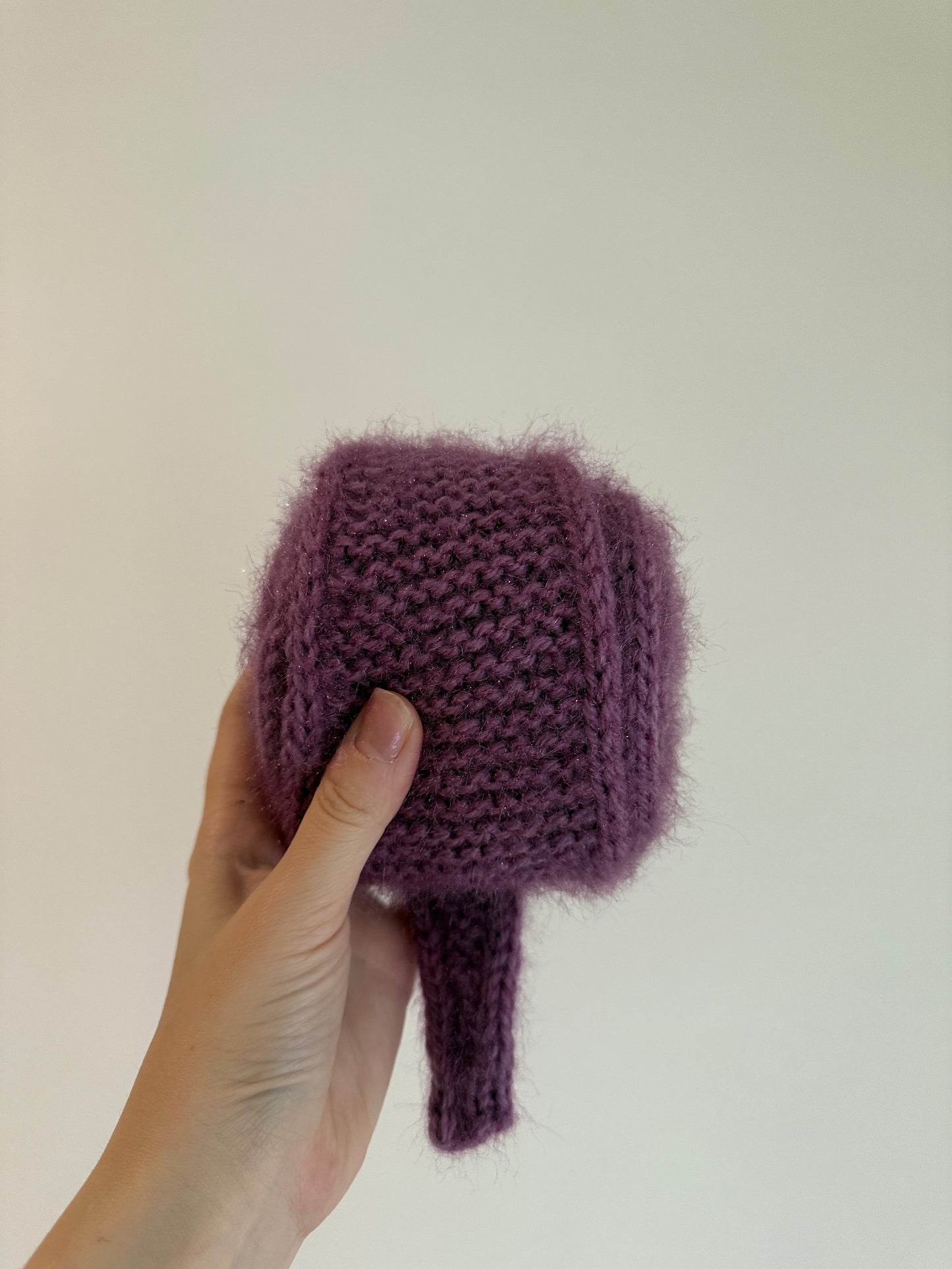 Sophie scarf in purple| hand knit neckechief | winter wrap | small skinny scaf | handmade gift | tiktok viral scarf
