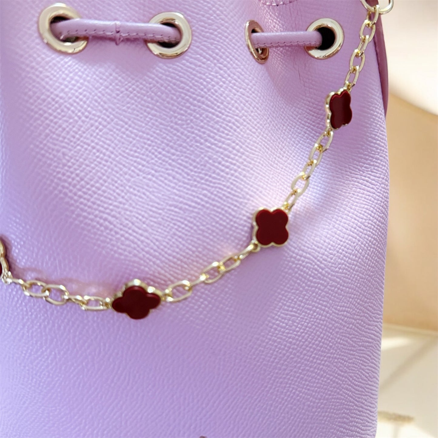 Clover bag charm | key chain | golden chain with gold buckle | y2k chain | bag lover gift