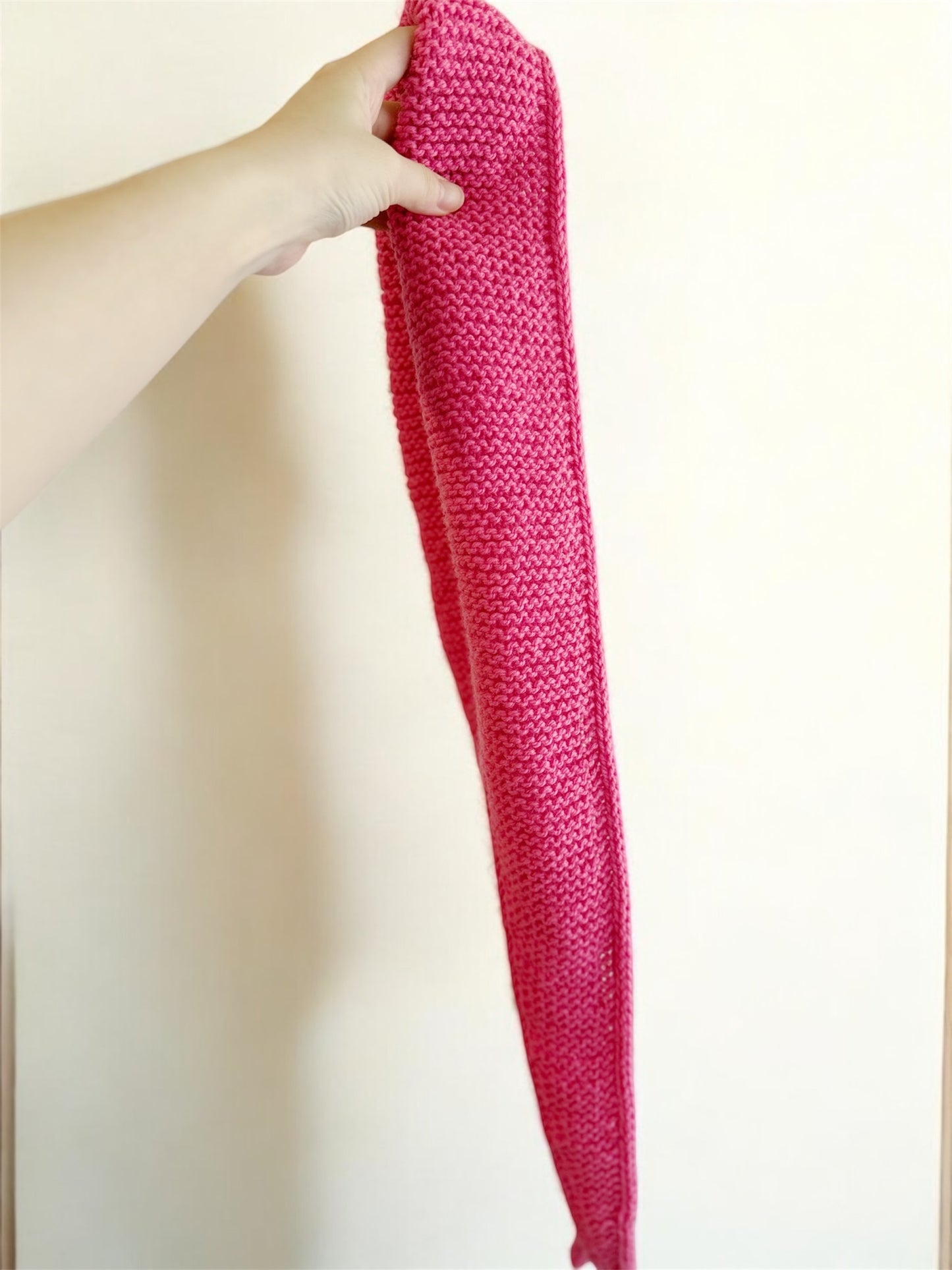Sophie scarf rose pink| hand knit neckechief | winter wrap | small skinny scaf | handmade gift | tiktok viral scarf