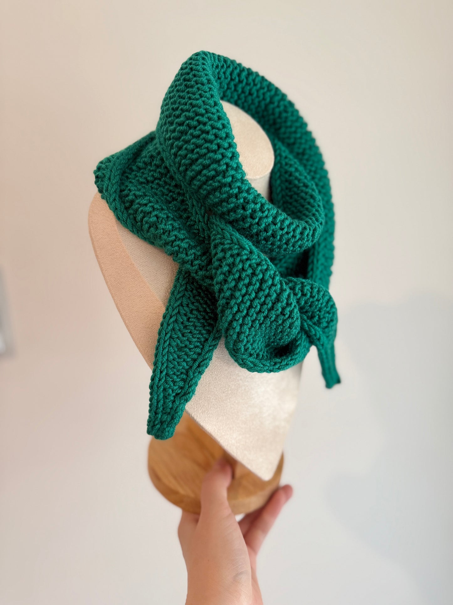 Sophie scarf in aquamarine green | hand knit neckechief | winter wrap | small skinny scarf | handmade gift | tiktok viral scarf | wool yarn