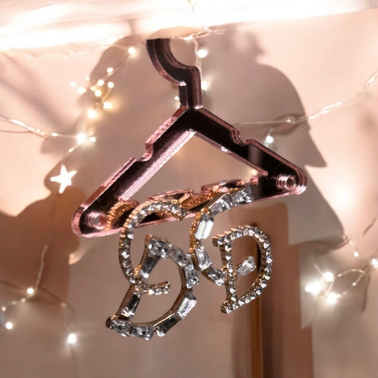 Lux - CD letter stud earrings | glittering diamante mini huggie earrings