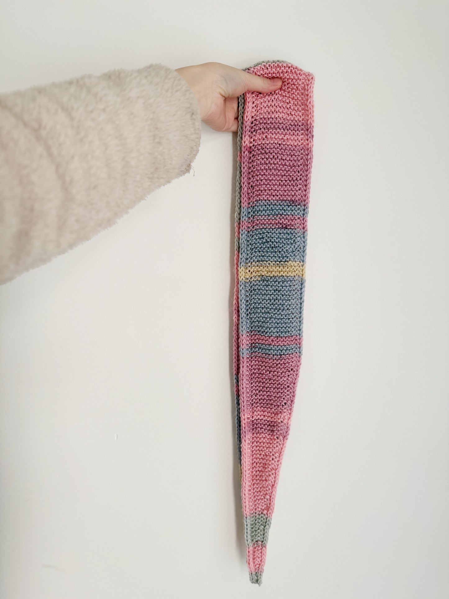 Sophie scarf in pastel mix | hand knit neckechief | winter wrap | small skinny scaf | handmade gift | tiktok viral scarf