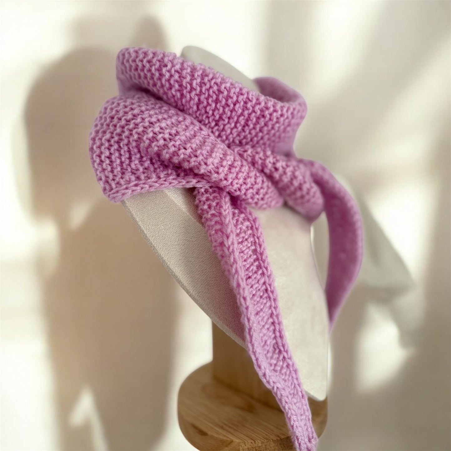 Sophie scarf in lilac pink | hand knit neckechief | winter wrap | small skinny scaf | handmade gift | tiktok viral scarf