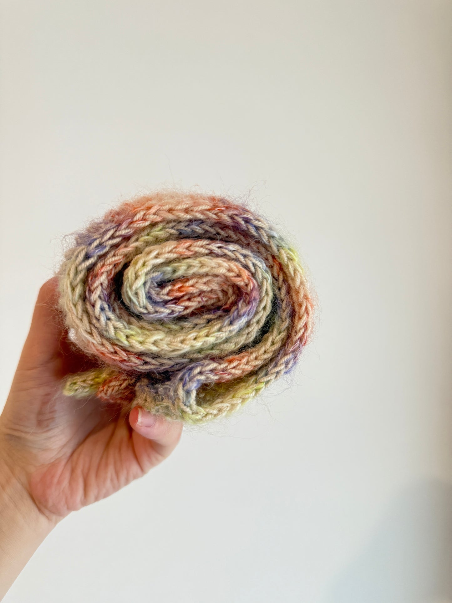 Sophie scarf in pastel mix | hand knit neckechief | winter wrap | small skinny scaf | handmade gift | tiktok viral scarf