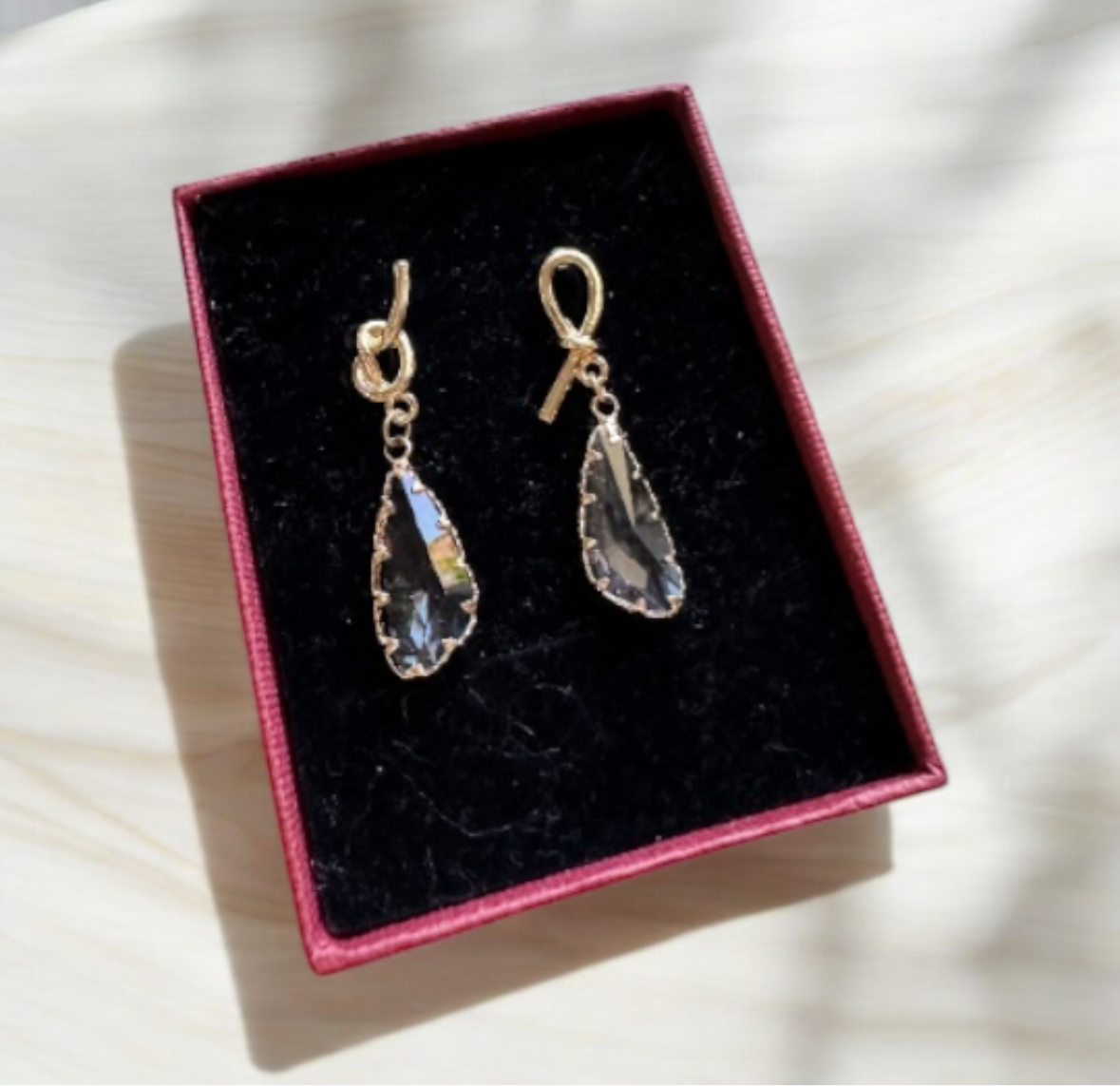 Geometric - Rhinestone clear earrings | geometric golden party earrings | luxury statement earrrings | bridal wedding earrings