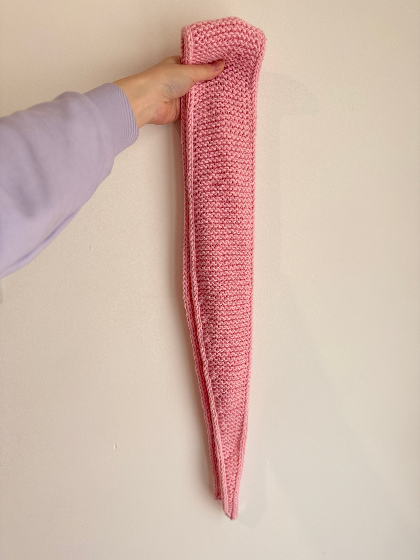 Sophie scarf in blossom pink | hand knit neckechief | winter wrap | small skinny scarf | handmade gift | tiktok viral scarf | wool yarn