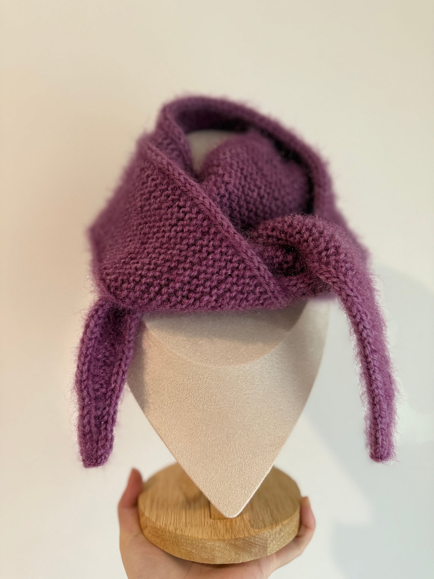 Sophie scarf in purple| hand knit neckechief | winter wrap | small skinny scaf | handmade gift | tiktok viral scarf