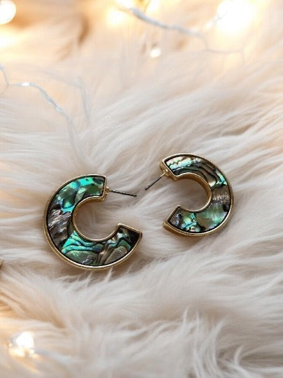 30mm Marble effect Tortoiseshell Hoop earrings | colourful acetate colour | golden round earrings | oversize statement earrings