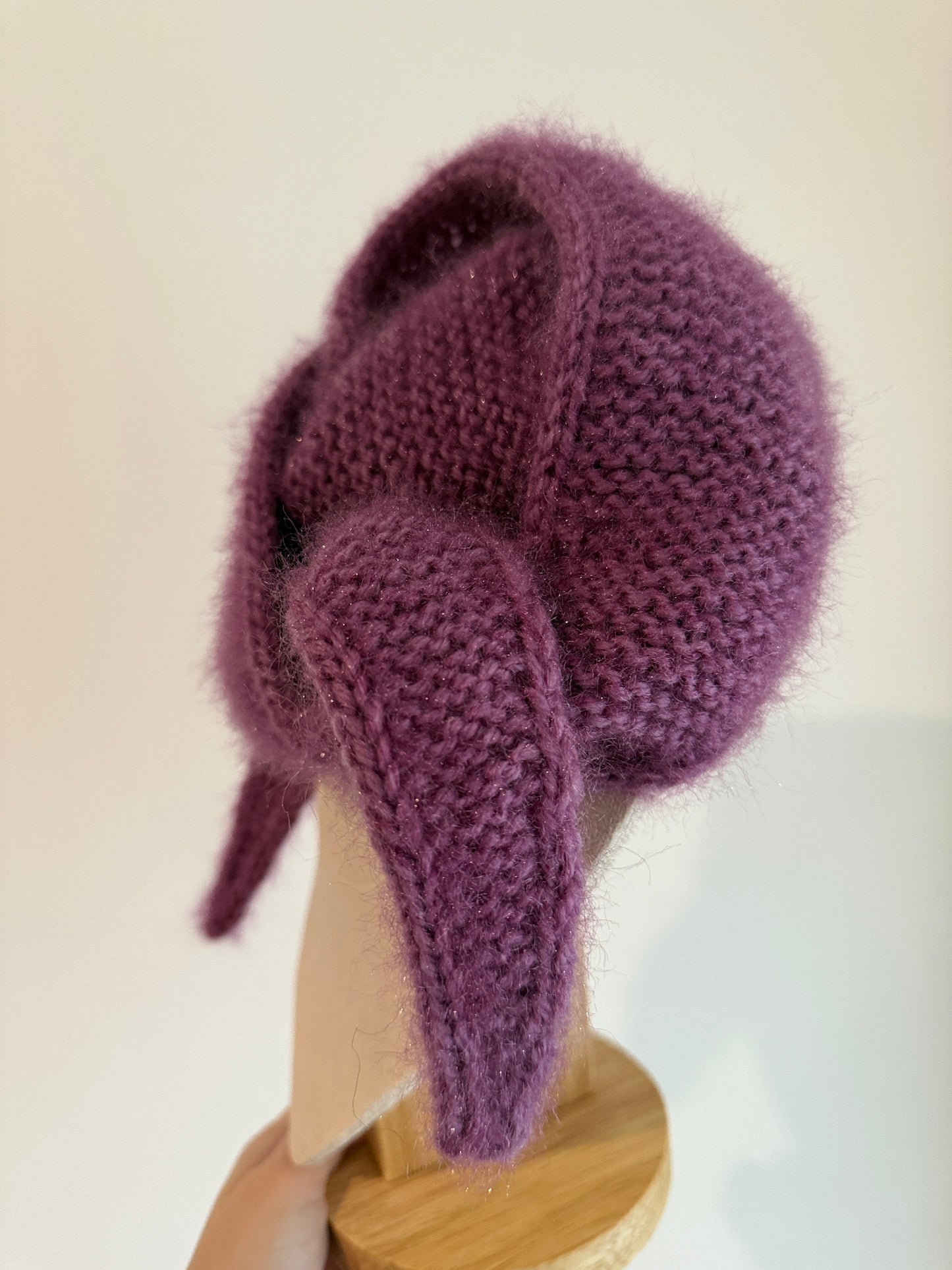 Sophie scarf in purple| hand knit neckechief | winter wrap | small skinny scaf | handmade gift | tiktok viral scarf