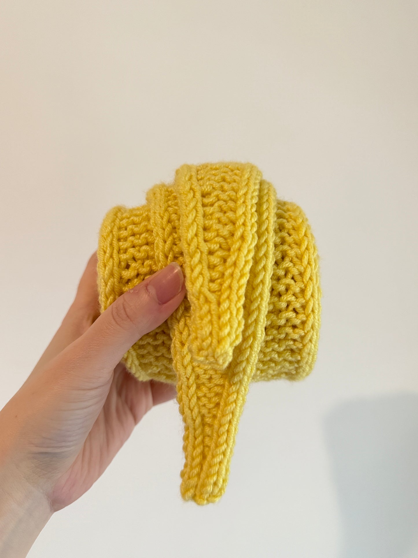 Sophie scarf in sunshine yellow | hand knit neckechief | winter wrap | small skinny scarf | handmade gift | tiktok viral scarf | wool yarn