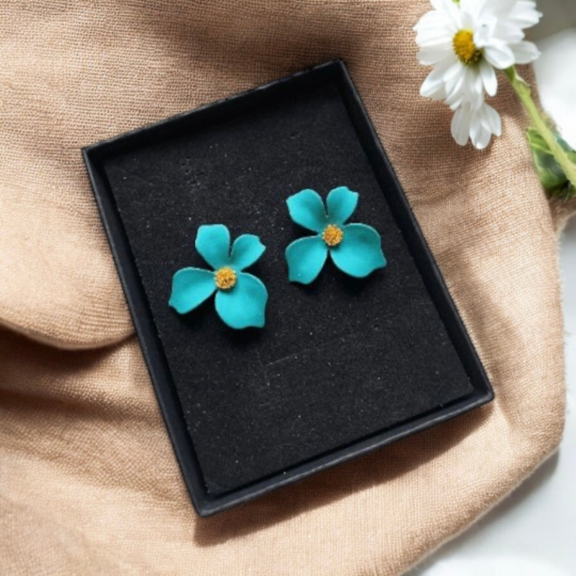 Minimalist - Colourful flower earrings stud earrings | petals earrings | cute stud earrings | spring floral oversize earrings