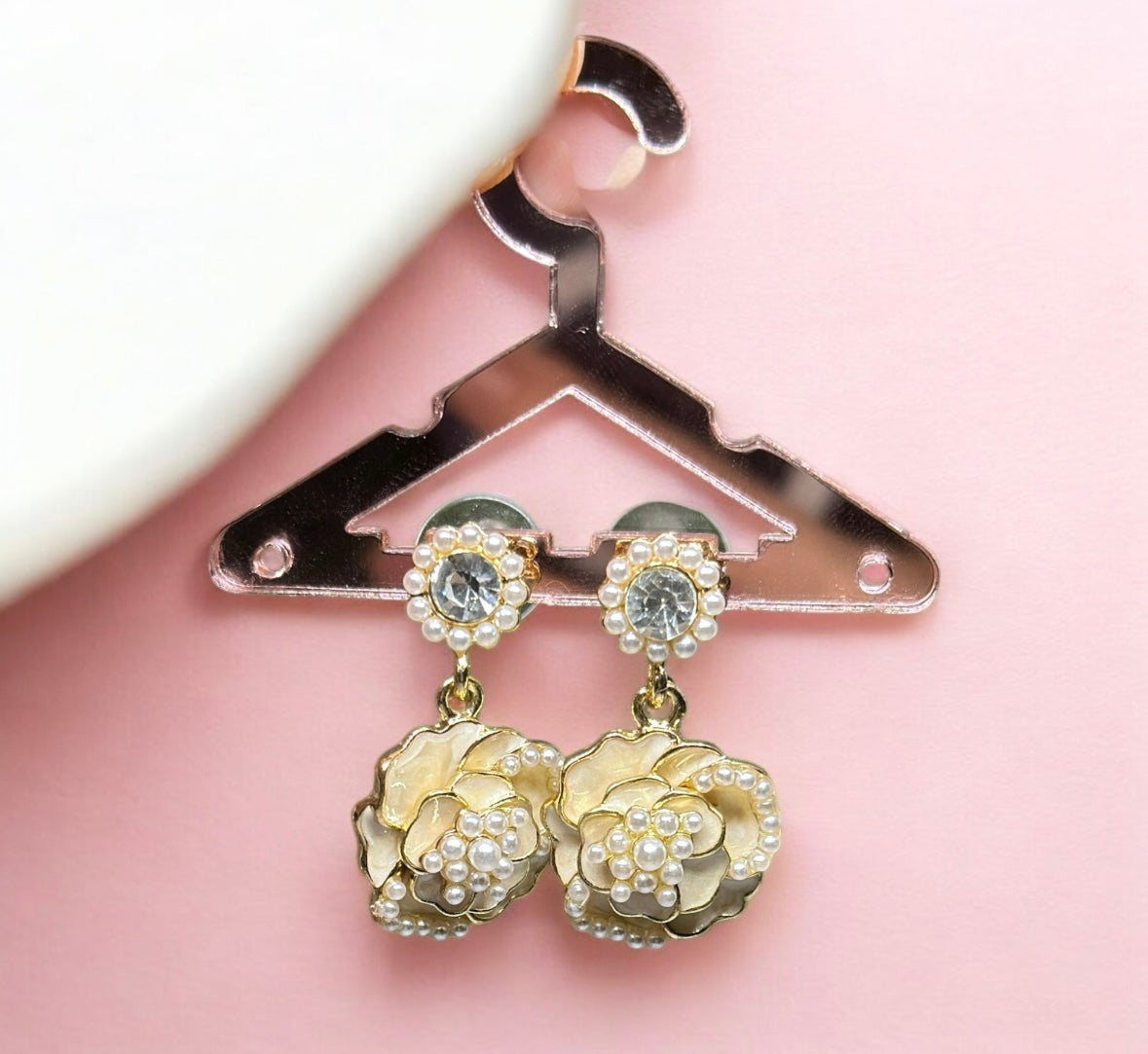 Lux - Camelia flower earrings | luxury pearl earrings