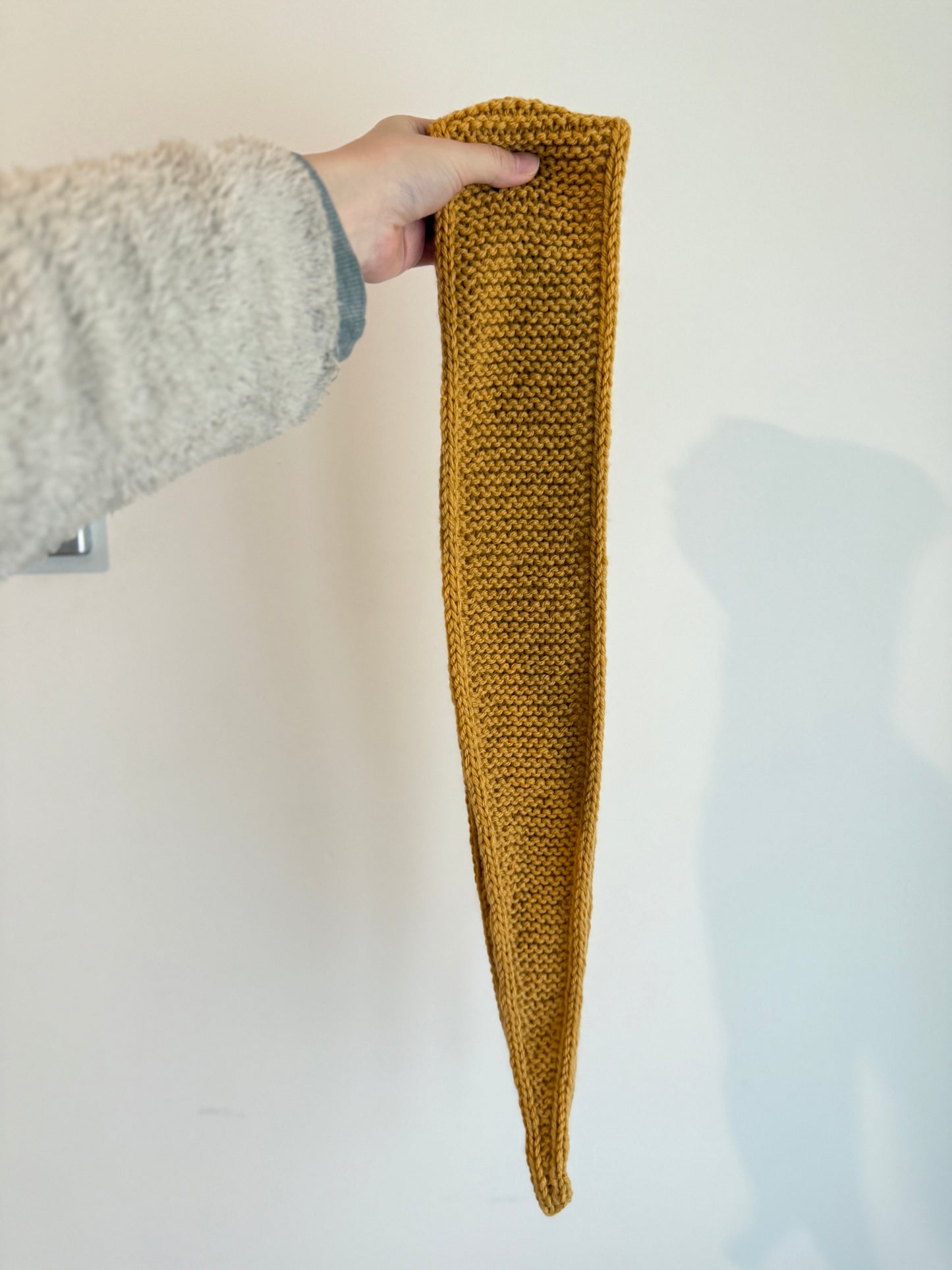 Sophie scarf in mustard | hand knit neckechief | winter wrap | small skinny scarf | handmade gift | tiktok viral scarf | wool yarn