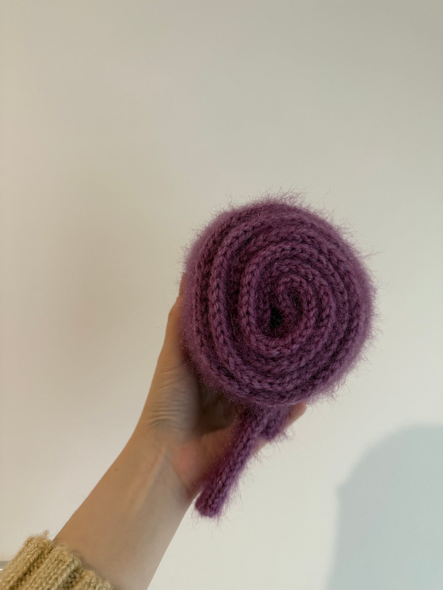 Sophie scarf in purple| hand knit neckechief | winter wrap | small skinny scaf | handmade gift | tiktok viral scarf