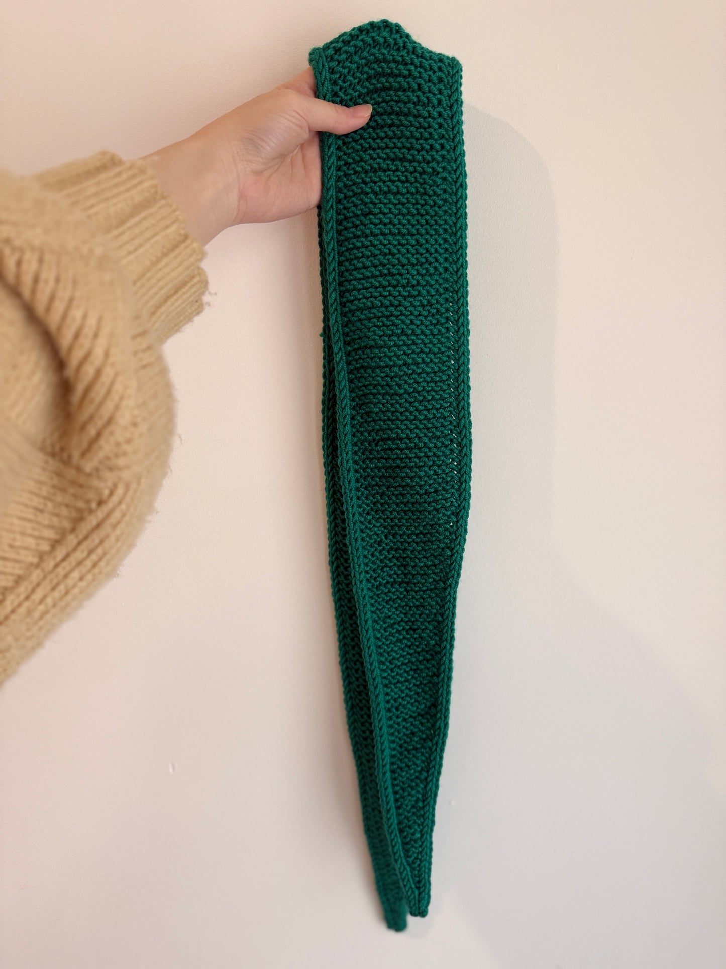 Sophie scarf in aquamarine green | hand knit neckechief | winter wrap | small skinny scarf | handmade gift | tiktok viral scarf | wool yarn
