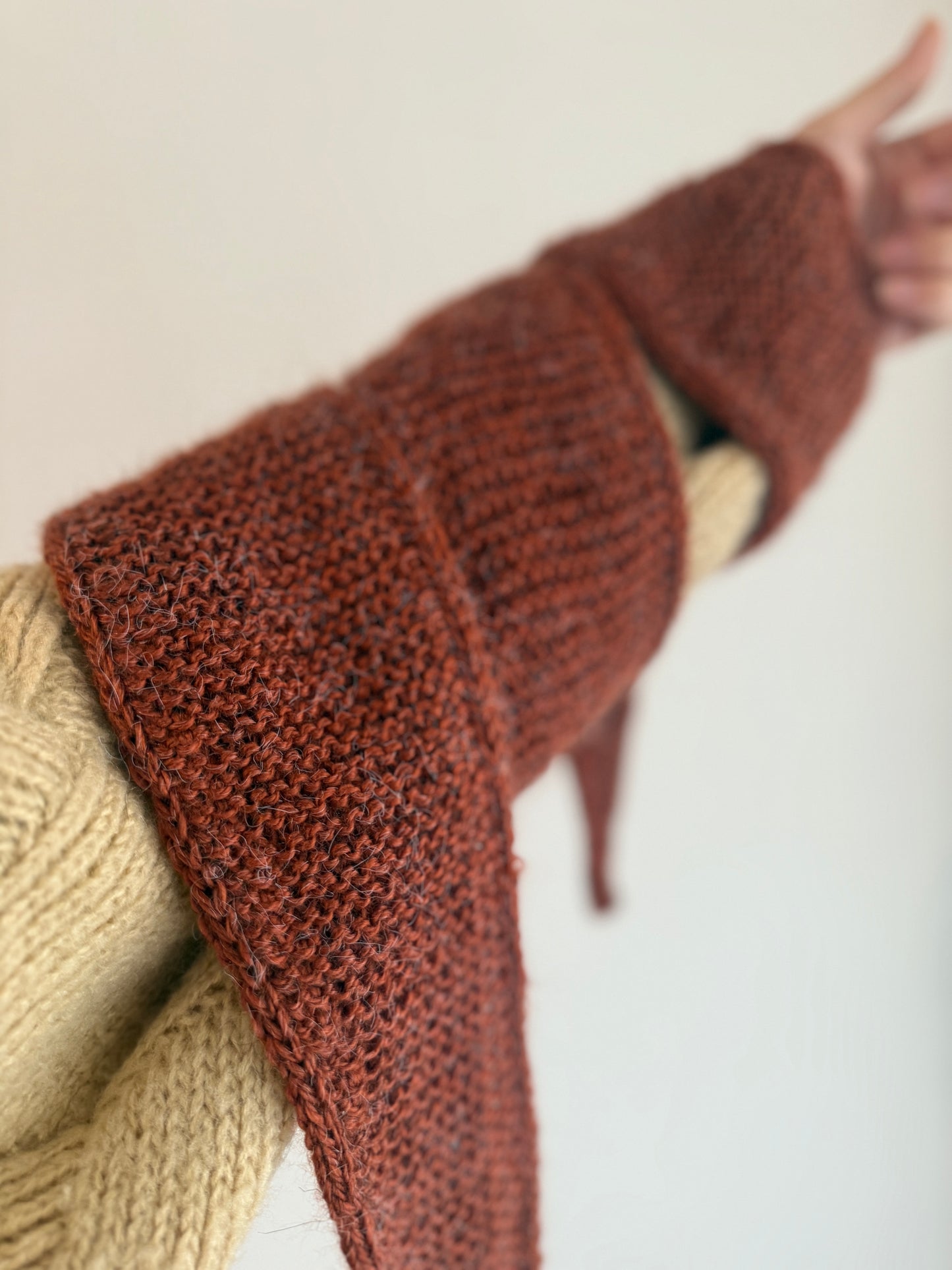 Sophie scarf in brown | hand knit neckechief | winter wrap | small skinny scaf | handmade gift | tiktok viral scarf