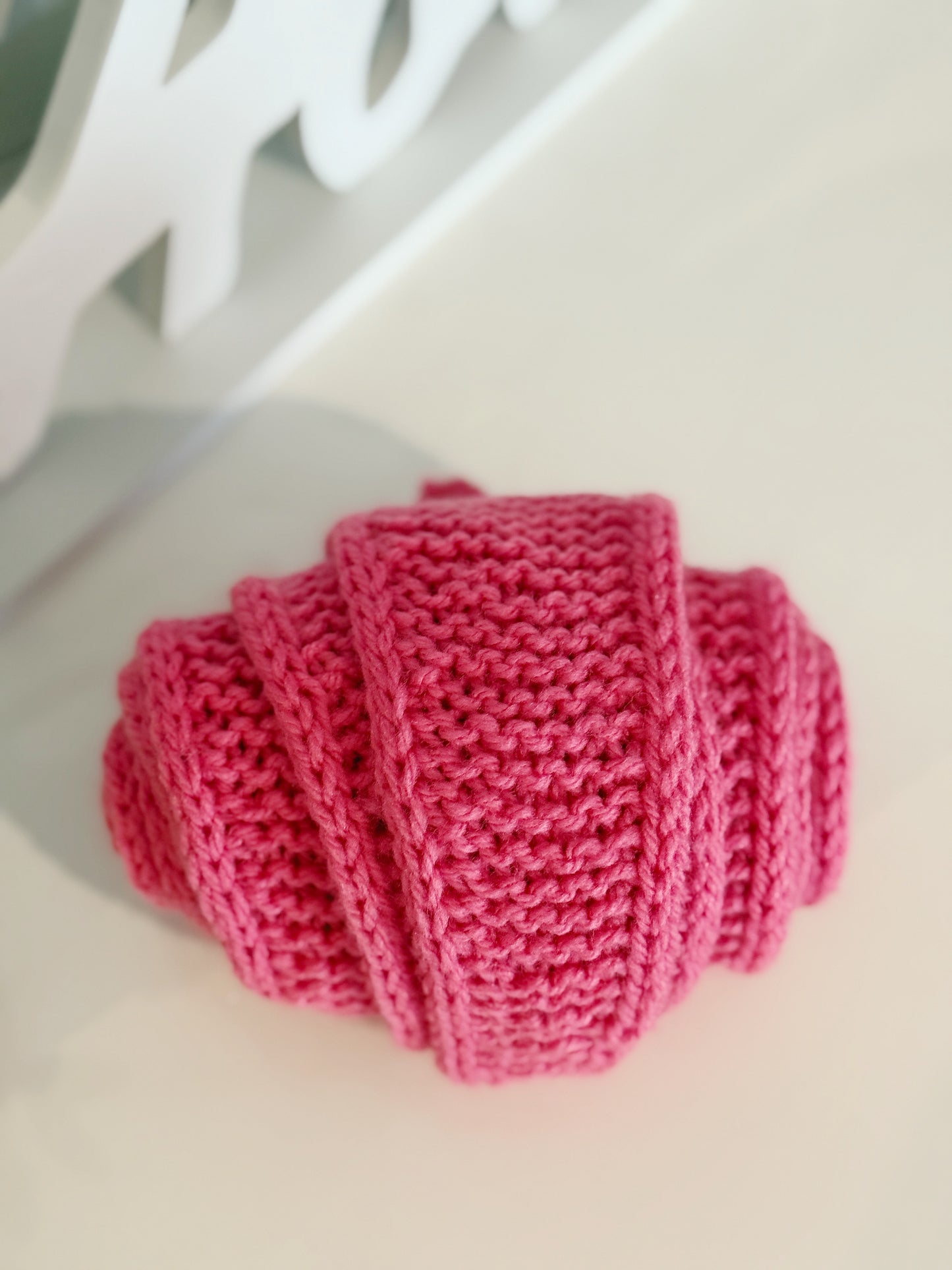 Sophie scarf rose pink| hand knit neckechief | winter wrap | small skinny scaf | handmade gift | tiktok viral scarf