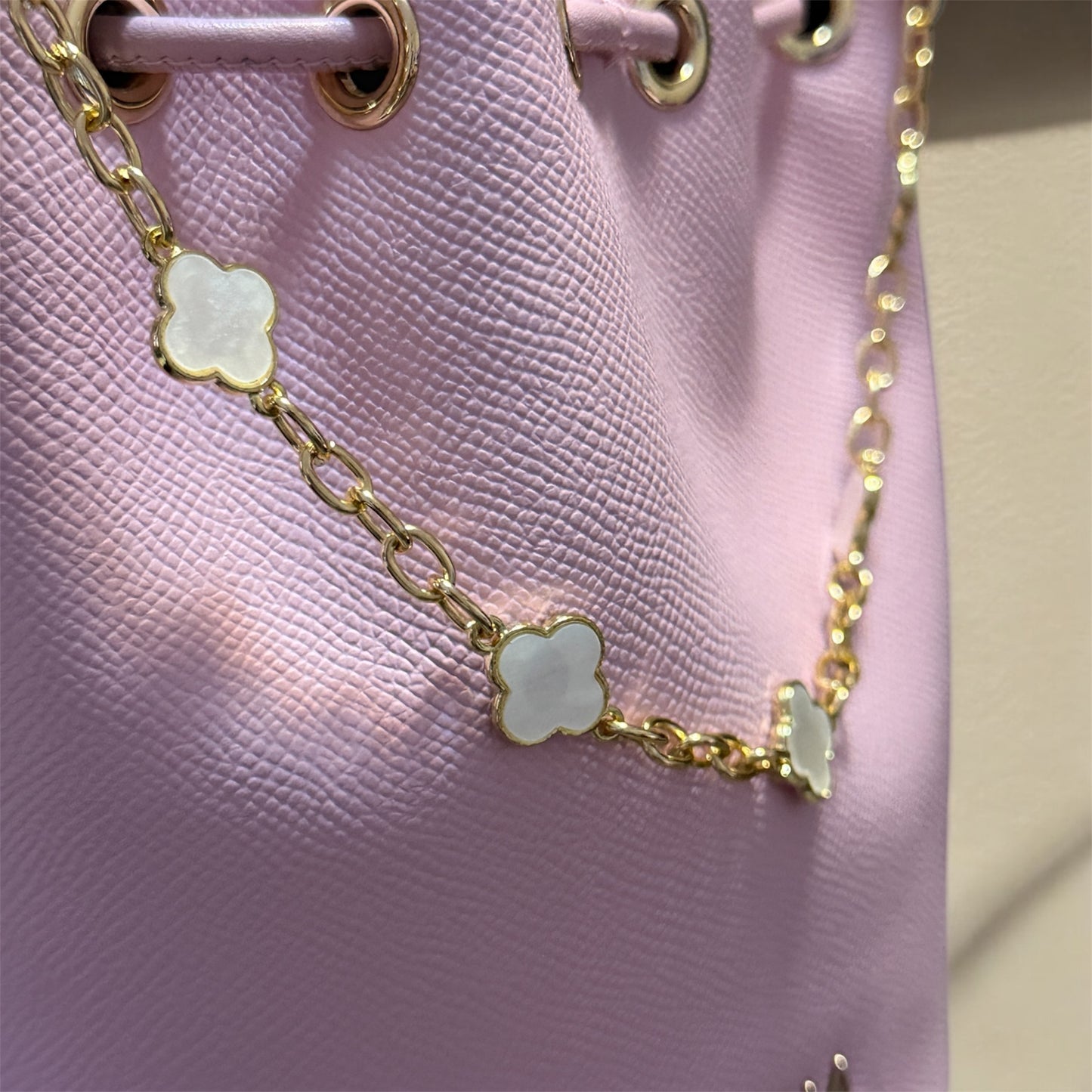 Clover bag charm | key chain | golden chain with gold buckle | y2k chain | bag lover gift