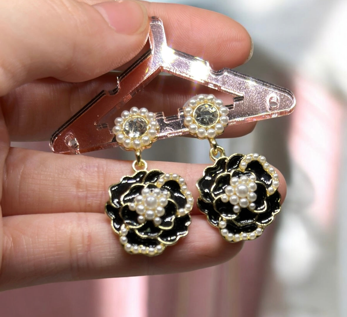 Lux - Camelia flower earrings | luxury pearl earrings