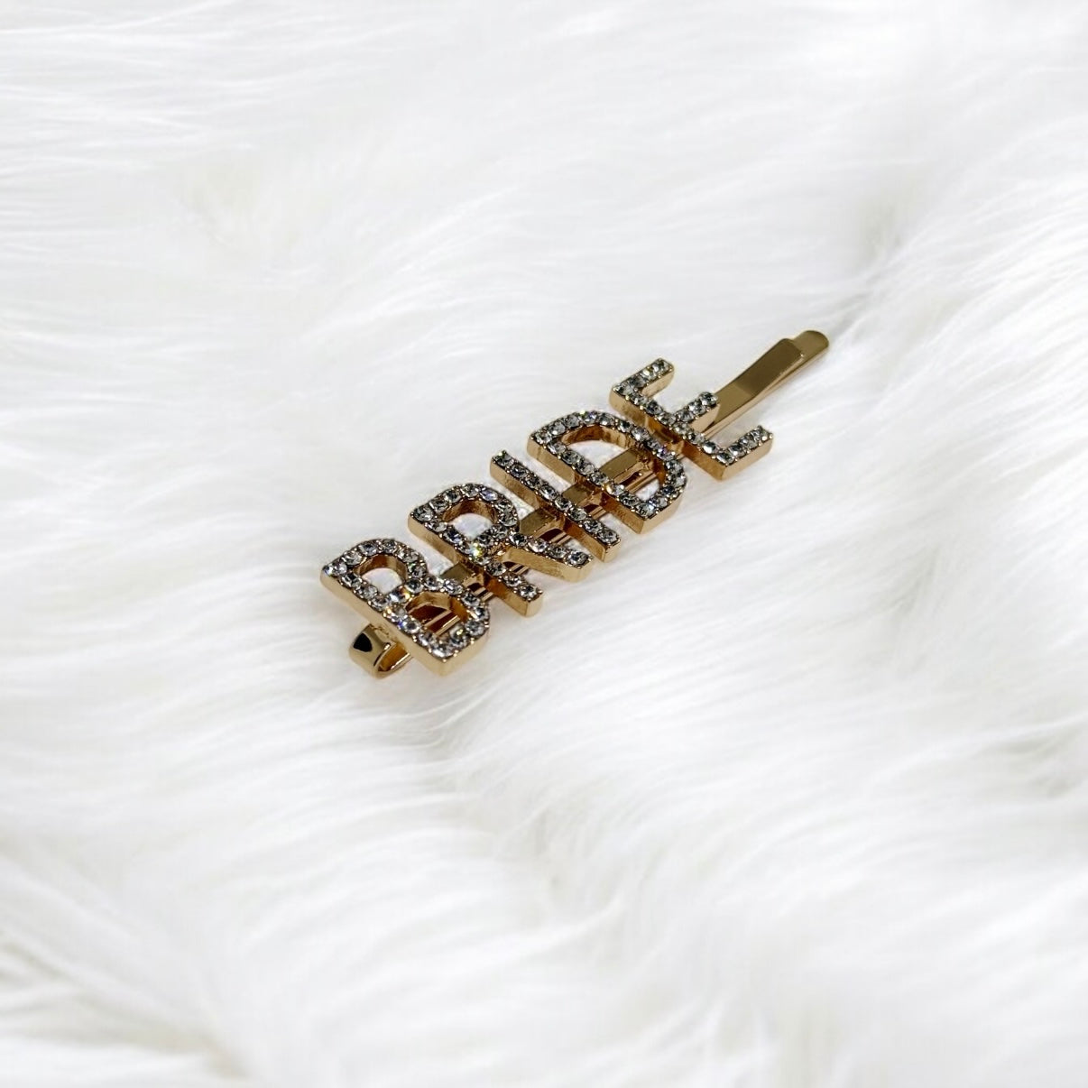 Gold rhinestones BRIDE letter clip