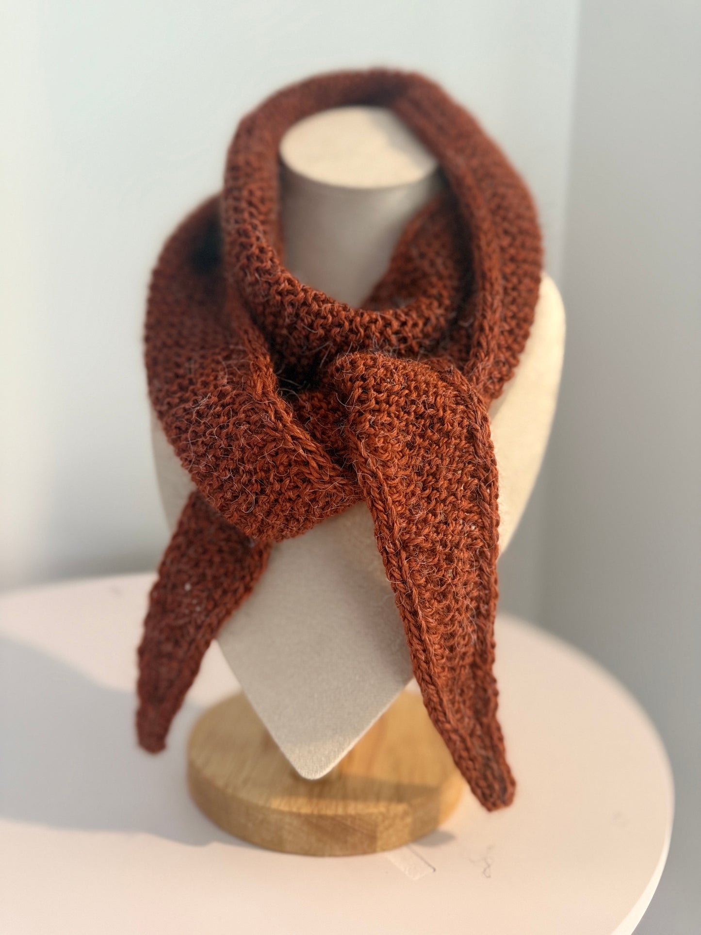 Sophie scarf in brown | hand knit neckechief | winter wrap | small skinny scaf | handmade gift | tiktok viral scarf