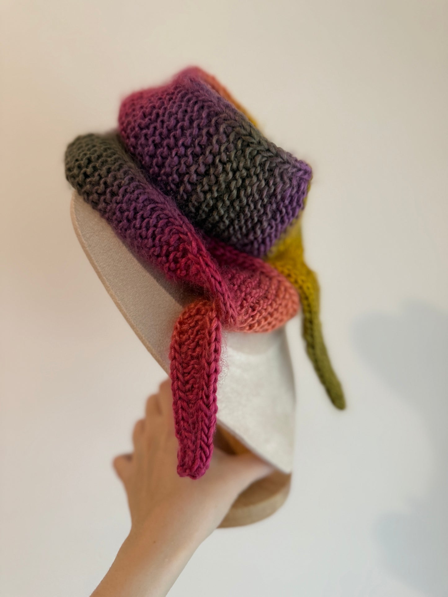 Sophie scarf in candy mix | hand knit neckechief | winter wrap | small skinny scaf | handmade gift | tiktok viral scarf