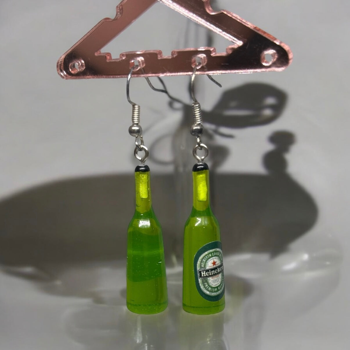 Y2K - miniature bottle dangle minimalist beer earrings | Kawaii drop earrings | birthday party earrings