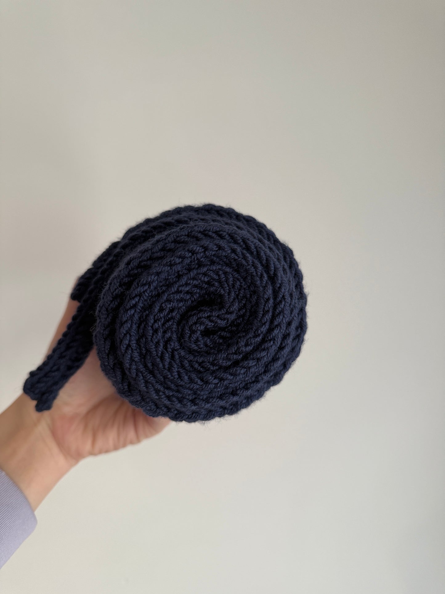 Sophie scarf navy | hand knit neckechief | winter wrap | small skinny scarf | handmade gift | tiktok viral scarf | wool yarn