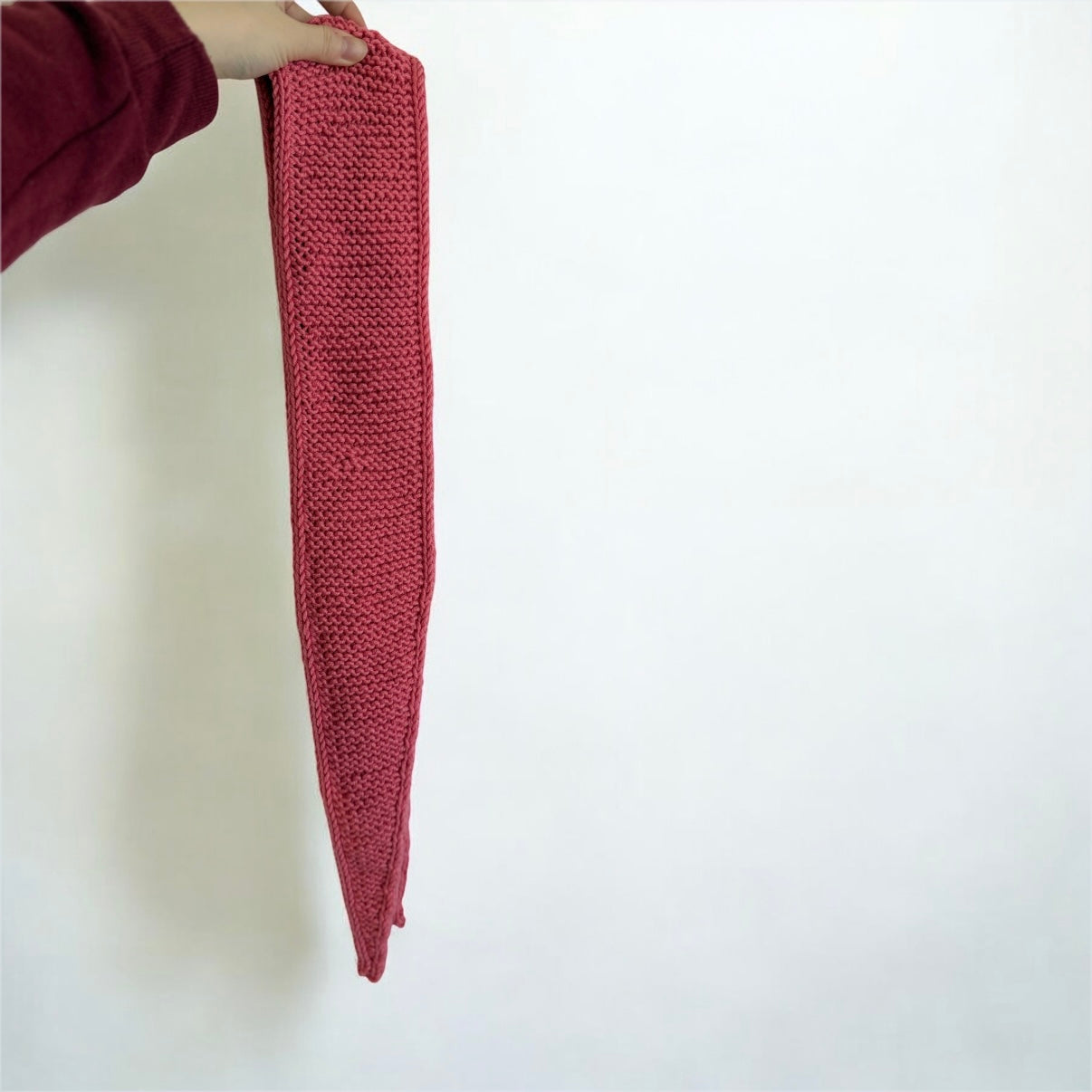Sophie scarf in rose pink | hand knit neckechief | winter wrap | small skinny scarf | handmade gift | tiktok viral scarf | wool yarn