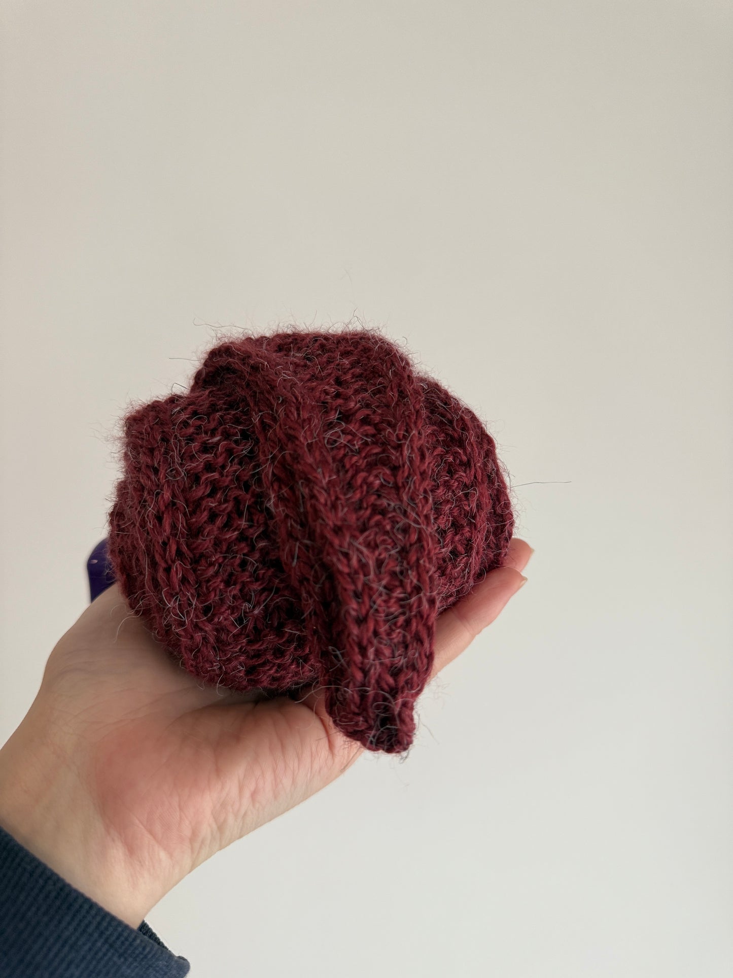 Sophie scarf in burgundy | hand knit neckechief | winter wrap | small skinny scaf | handmade gift | tiktok viral scarf