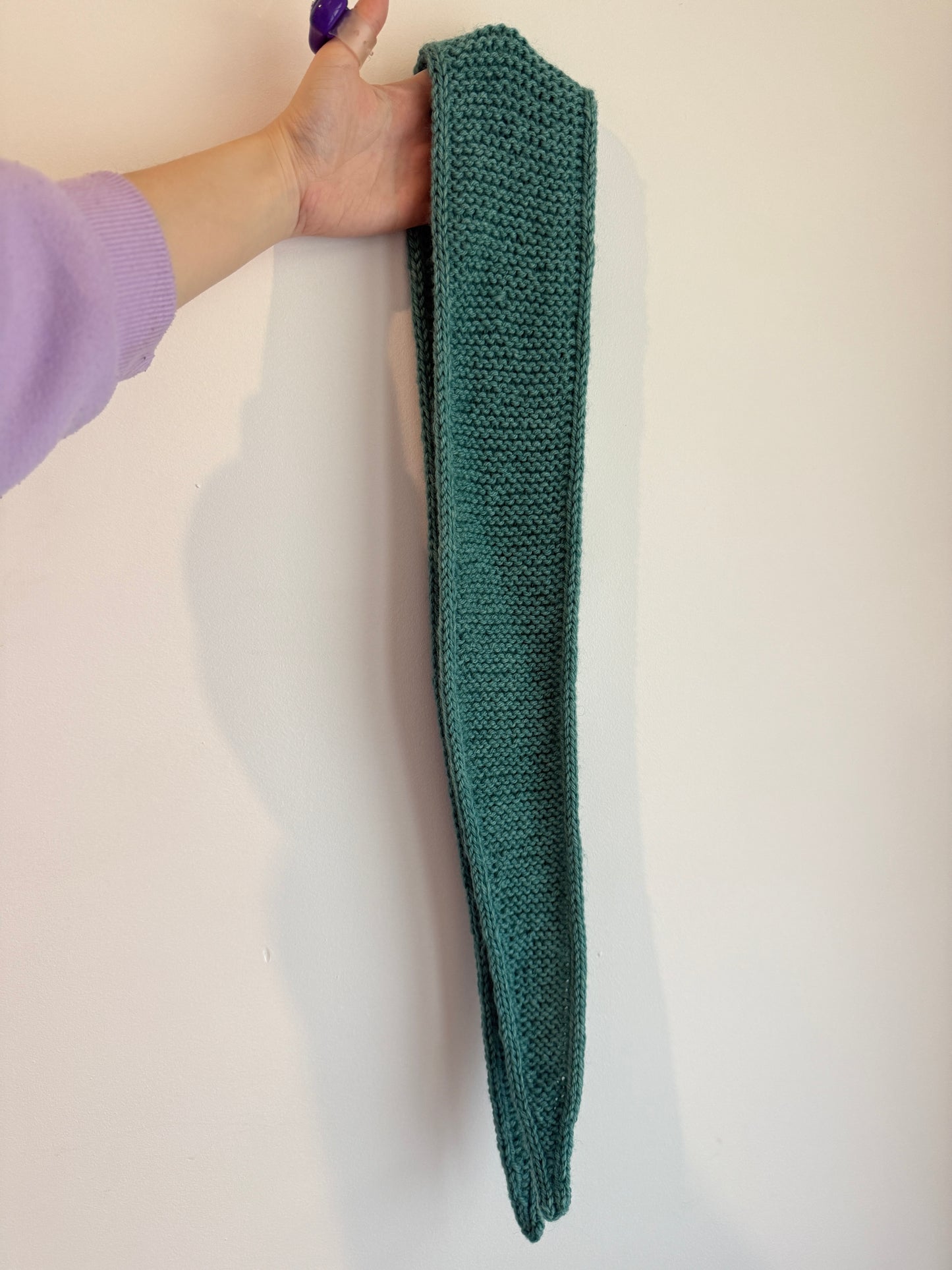 Sophie scarf in green melange | hand knit neckechief | winter wrap | small skinny scarf | handmade gift | tiktok viral scarf | wool yarn