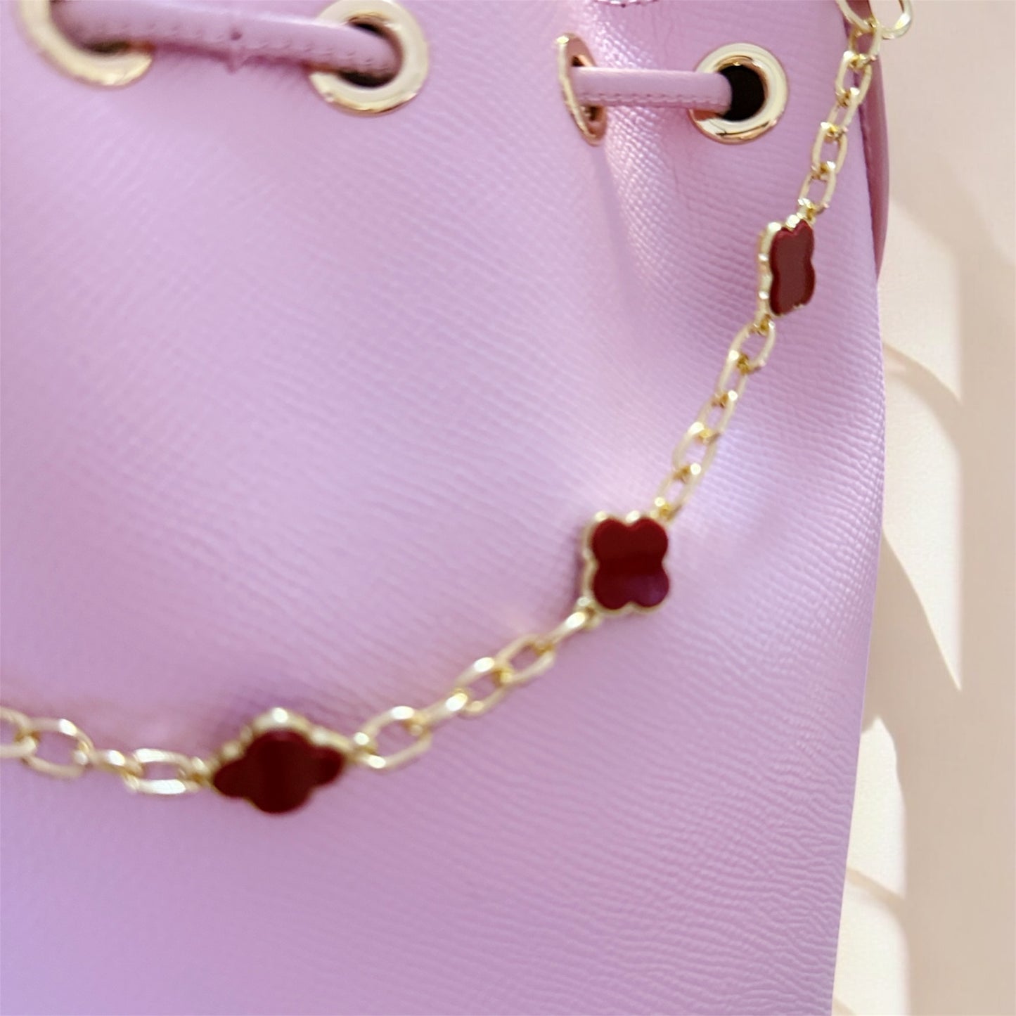 Clover bag charm | key chain | golden chain with gold buckle | y2k chain | bag lover gift