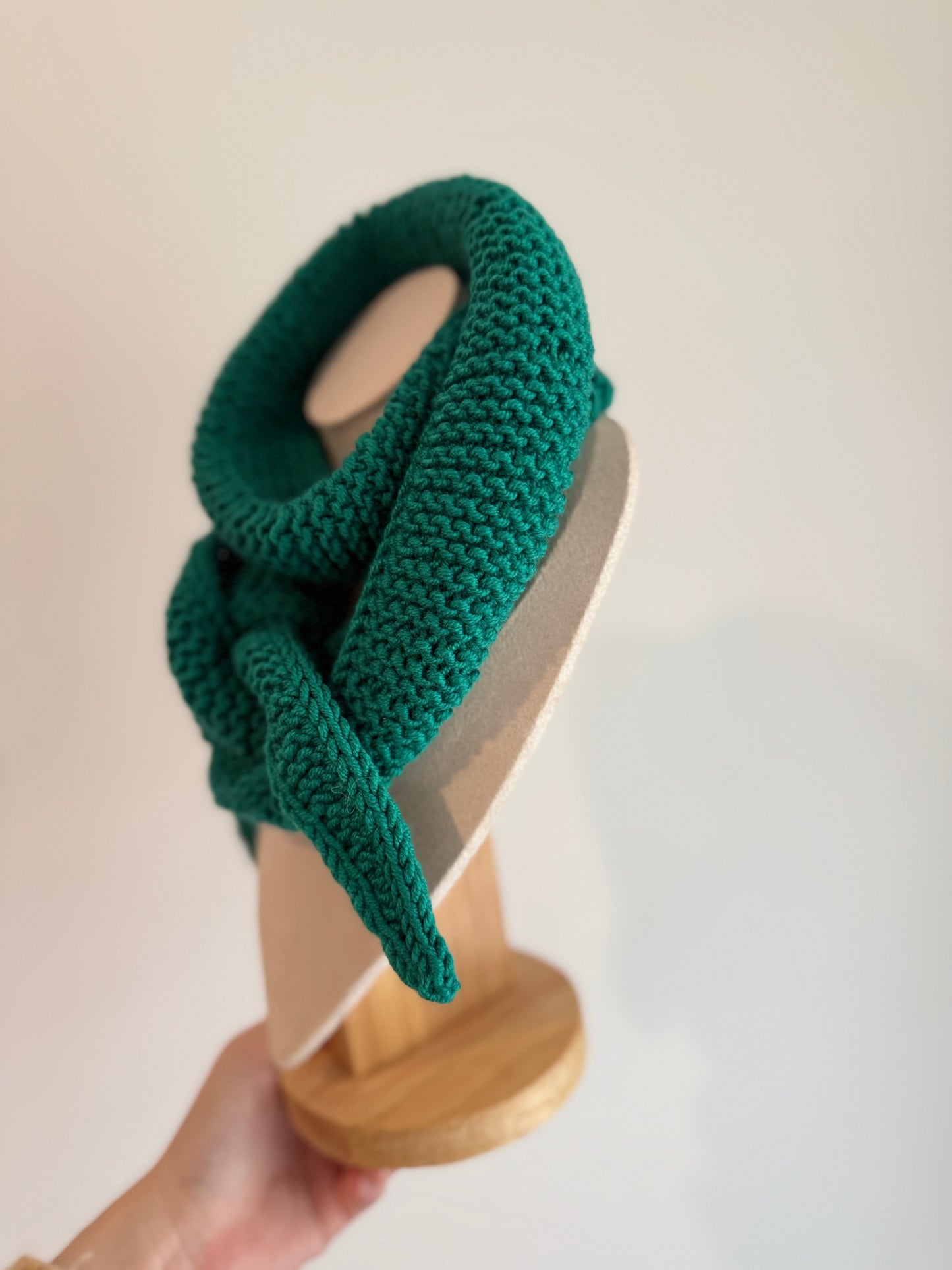 Sophie scarf in aquamarine green | hand knit neckechief | winter wrap | small skinny scarf | handmade gift | tiktok viral scarf | wool yarn