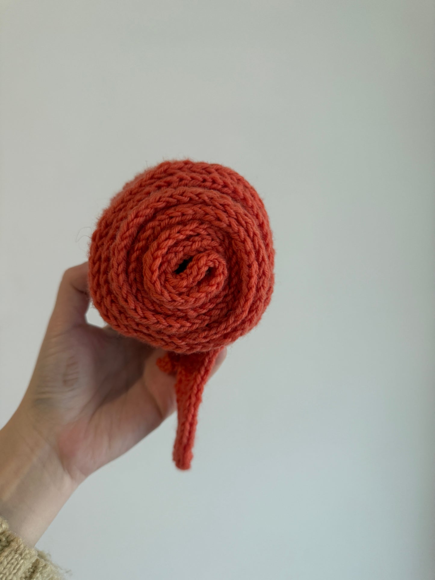 Sophie scarf in orange | hand knit neckechief | winter wrap | small skinny scarf | handmade gift | tiktok viral scarf | wool yarn